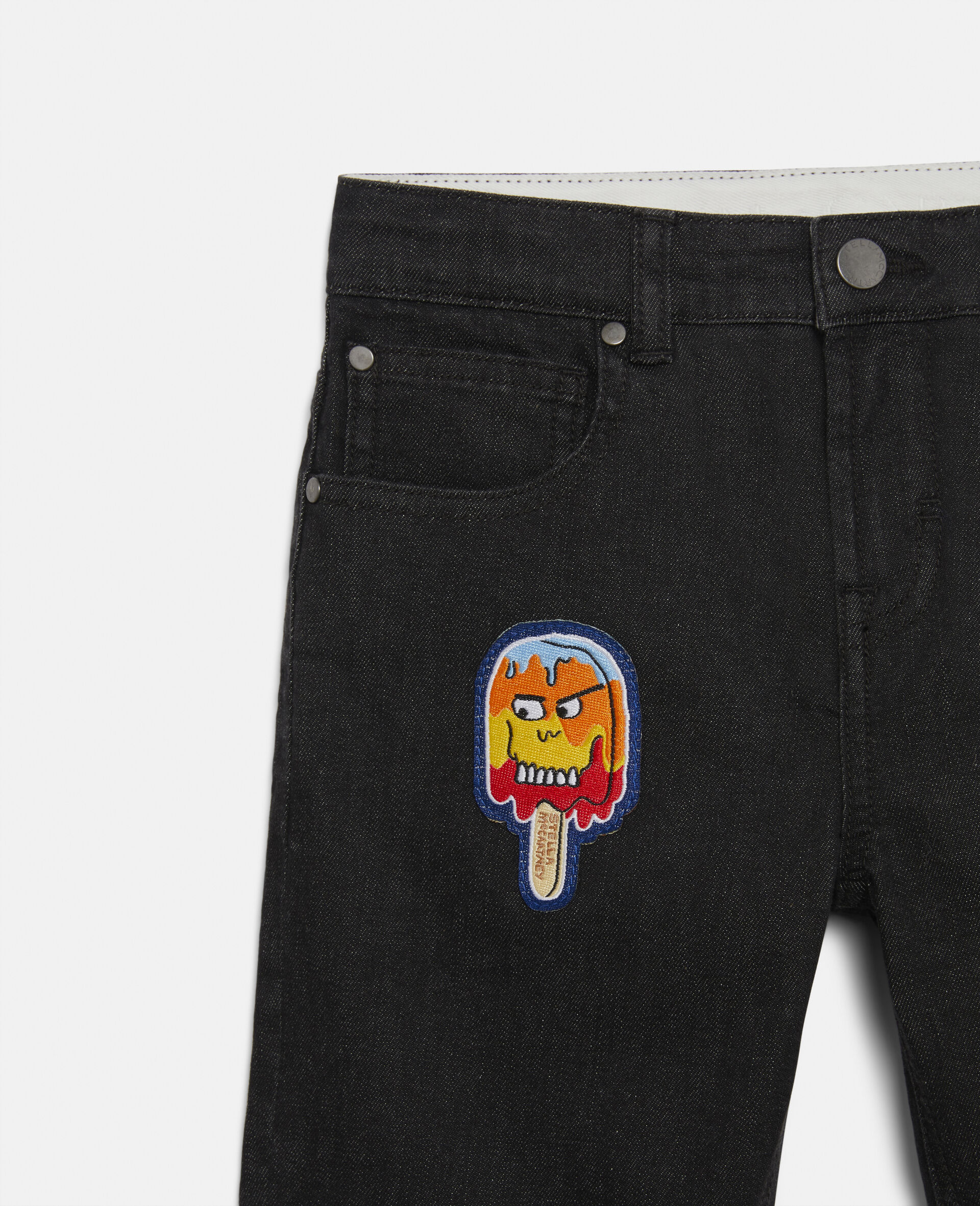 Ice Lolly Badges Denim Trousers-Black-large image number 1
