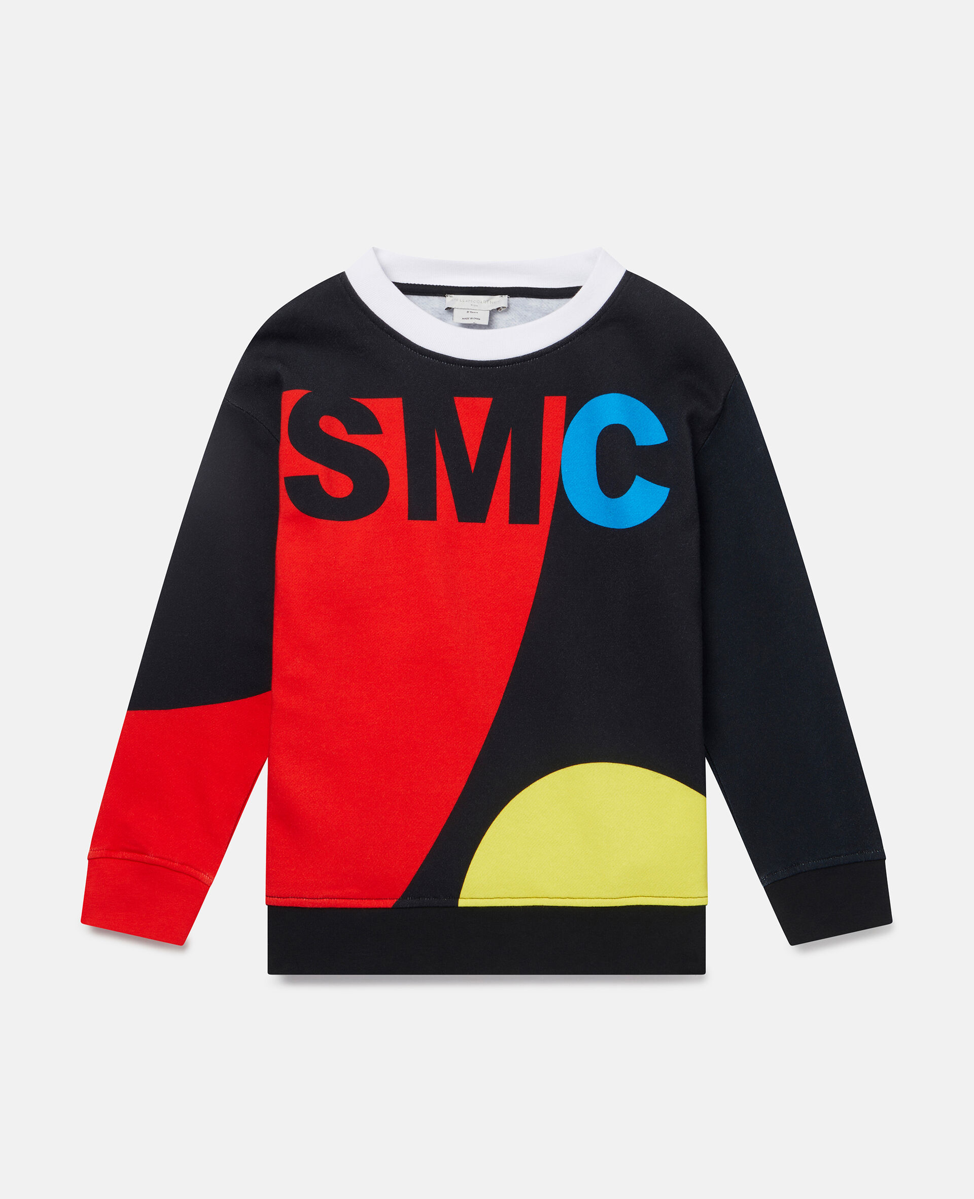 SMCプリント コットン フリース スウェットシャツ-ブラック-large image number 0
