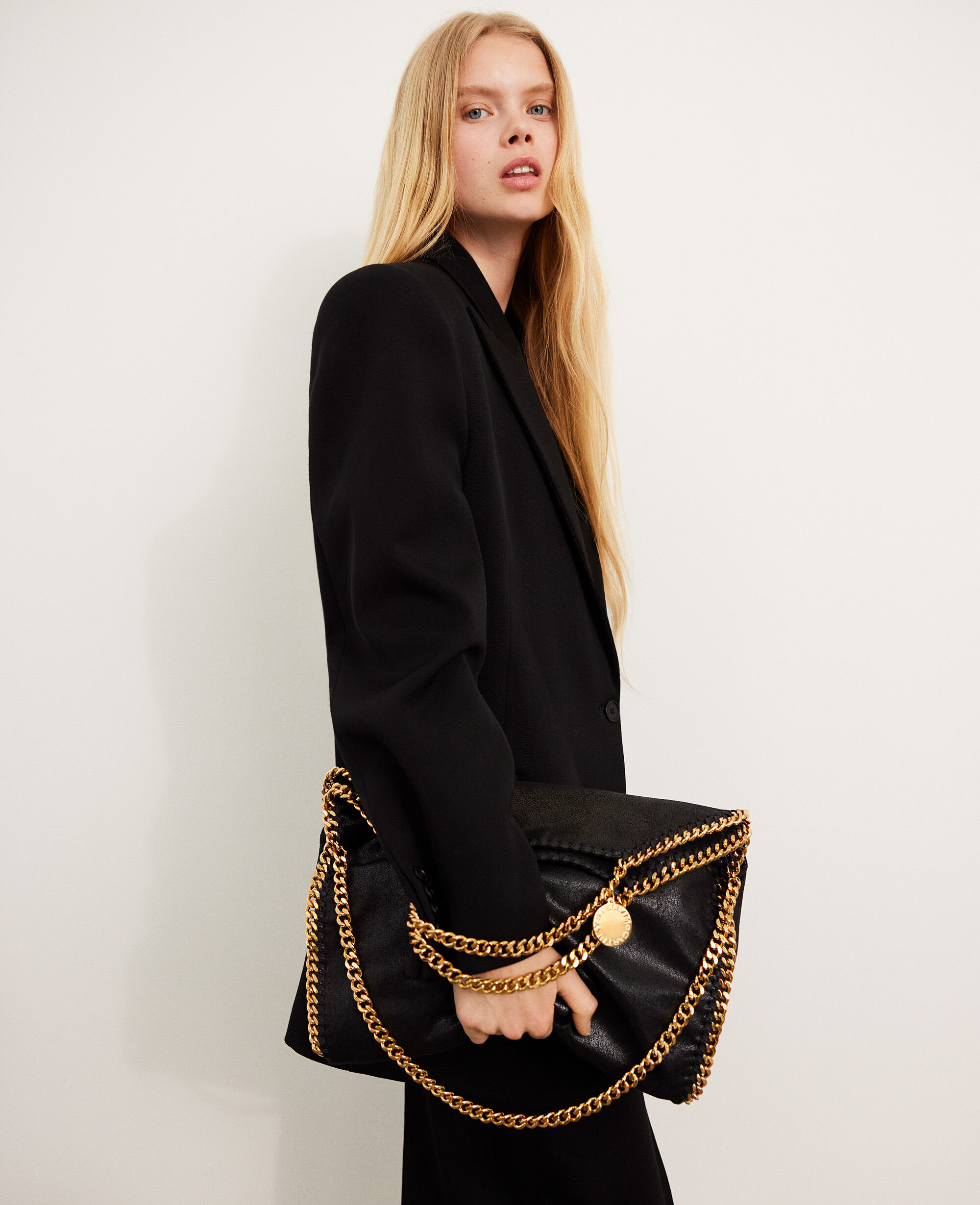 Women Black Falabella Fold-Over Tote Bag | Stella McCartney US