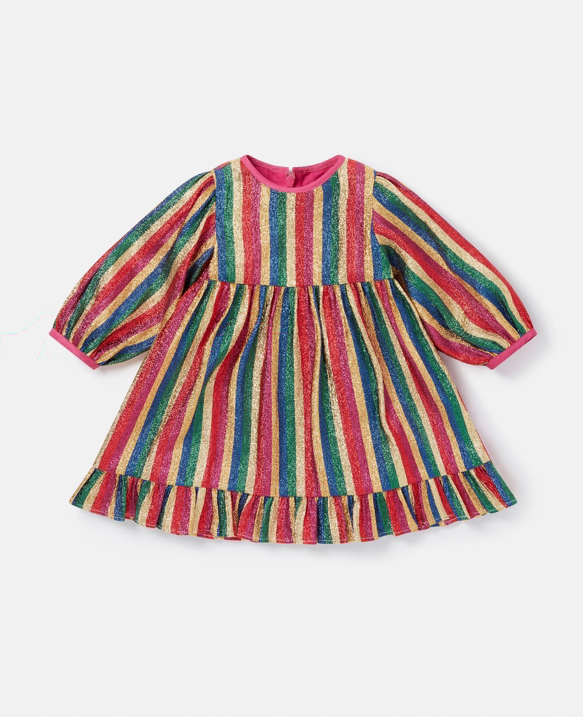 Glitter Rainbow Stripe Dress-Bunt-large image number 0