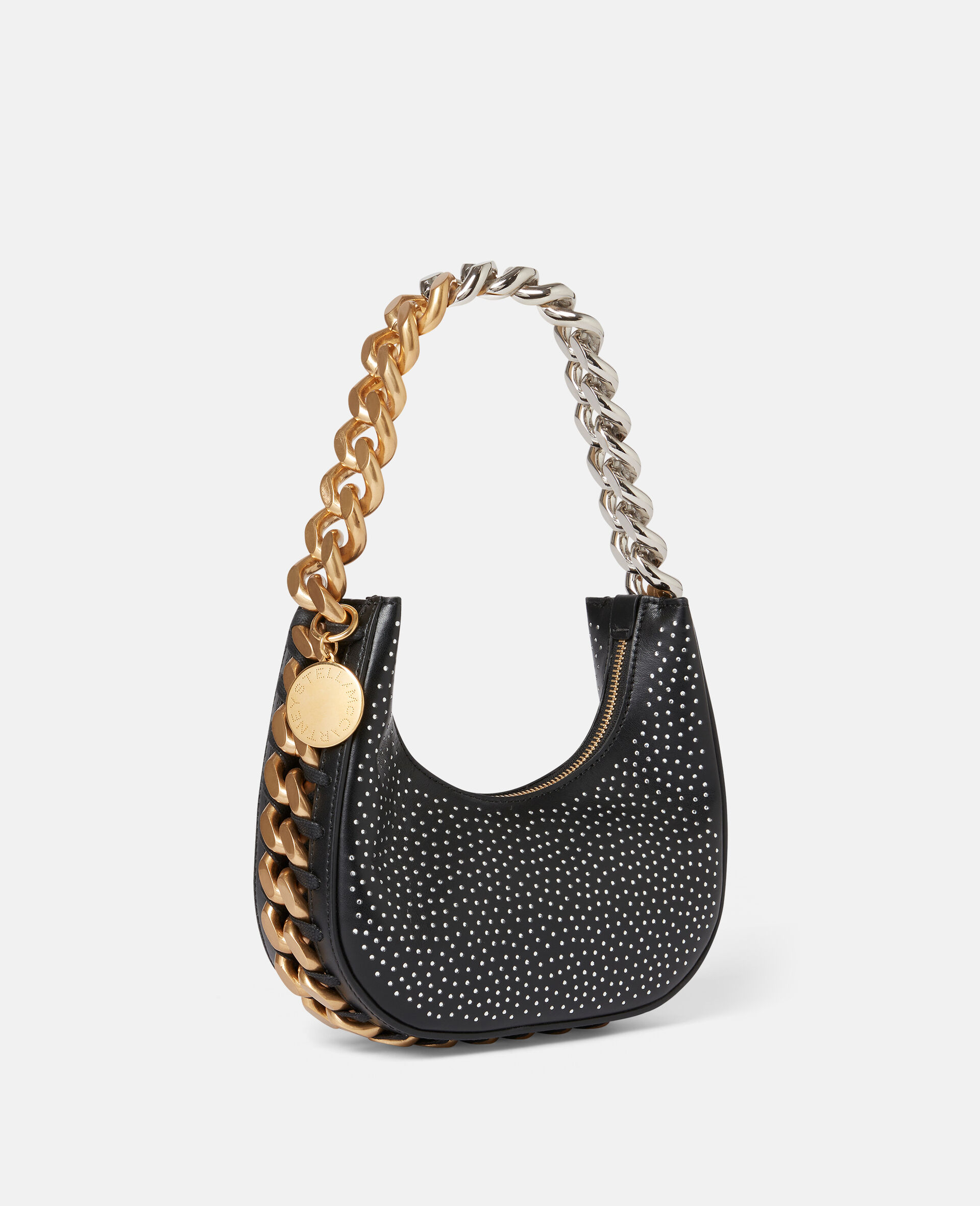 Frayme Zipped Mini Hobo Bag-Black-large image number 3