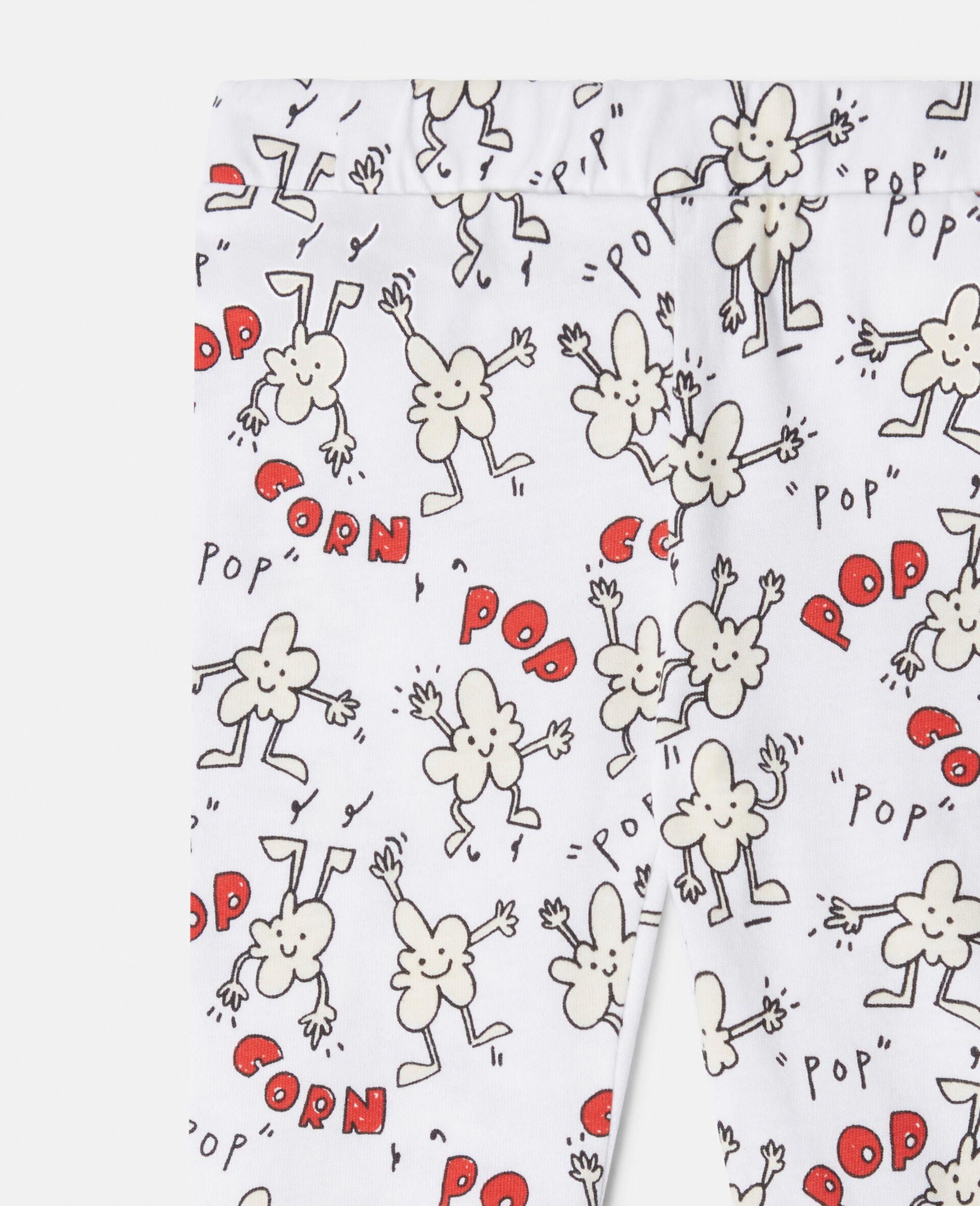 Popcorn Print Leggings-White-large image number 1