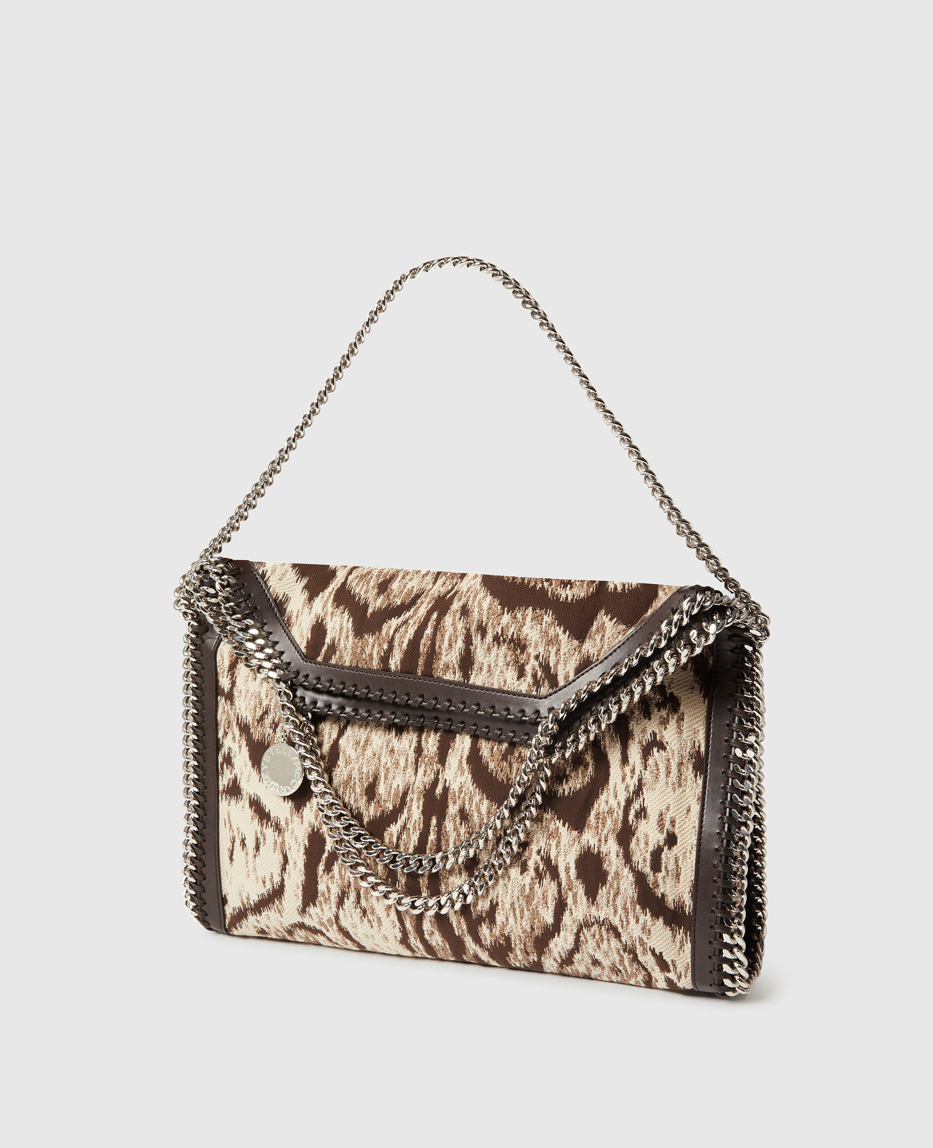 Faltbare Falabella Tote Bag mit Wolken-Leoparden-Print-Brown-large image number 2