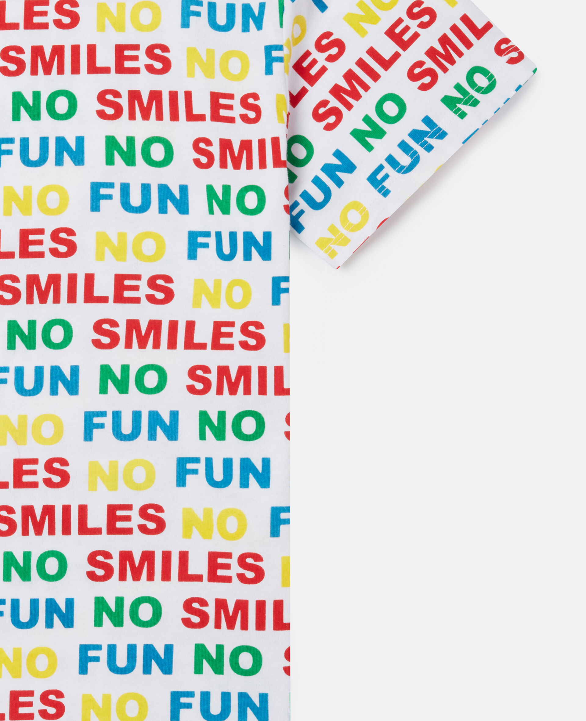 No Smiles No Fun Print Cotton T‐Shirt-White-large image number 1