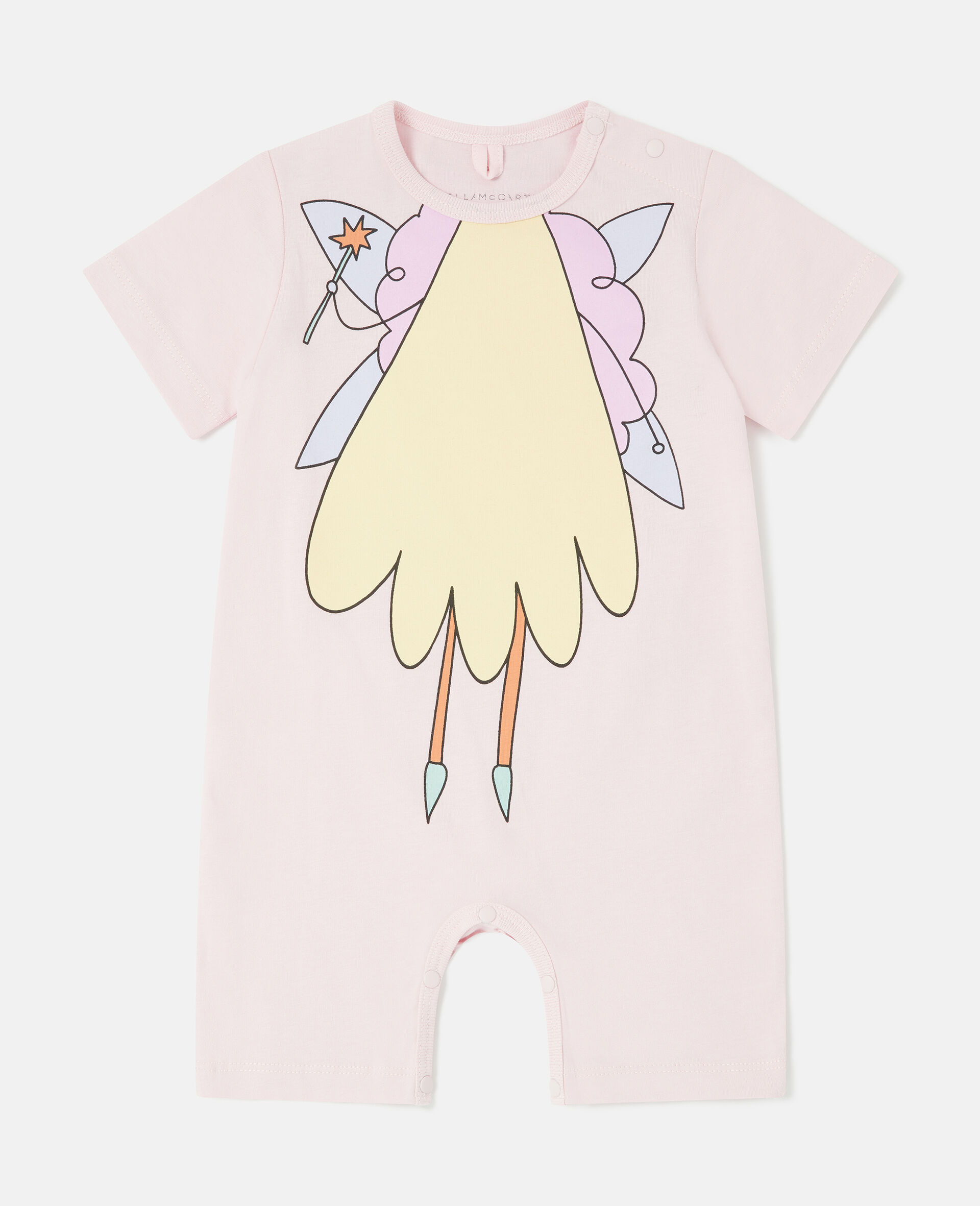 Fairy Graphic Crewneck Romper-Pink-medium