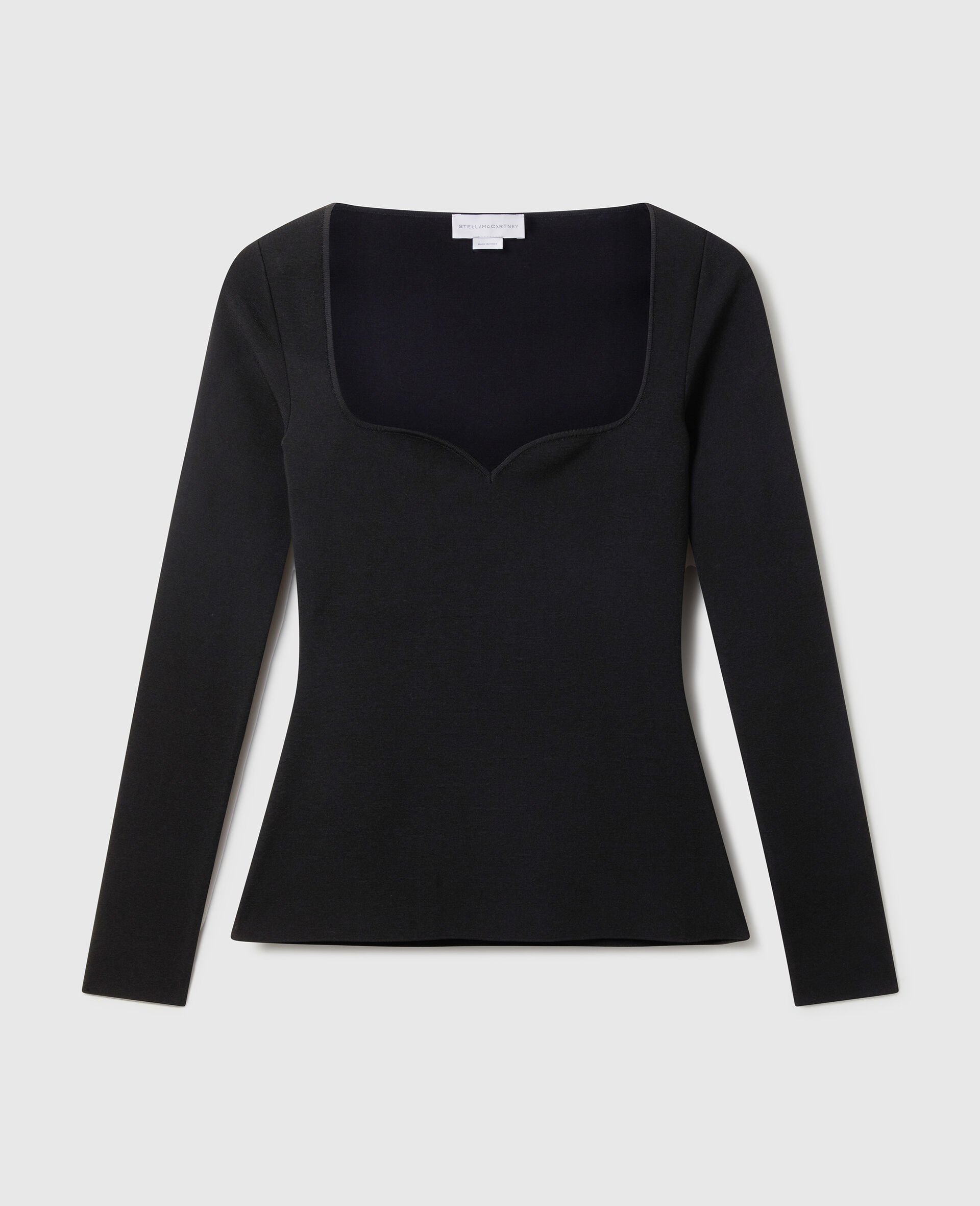 Haut a manches longues en maille compacte-Noir-medium