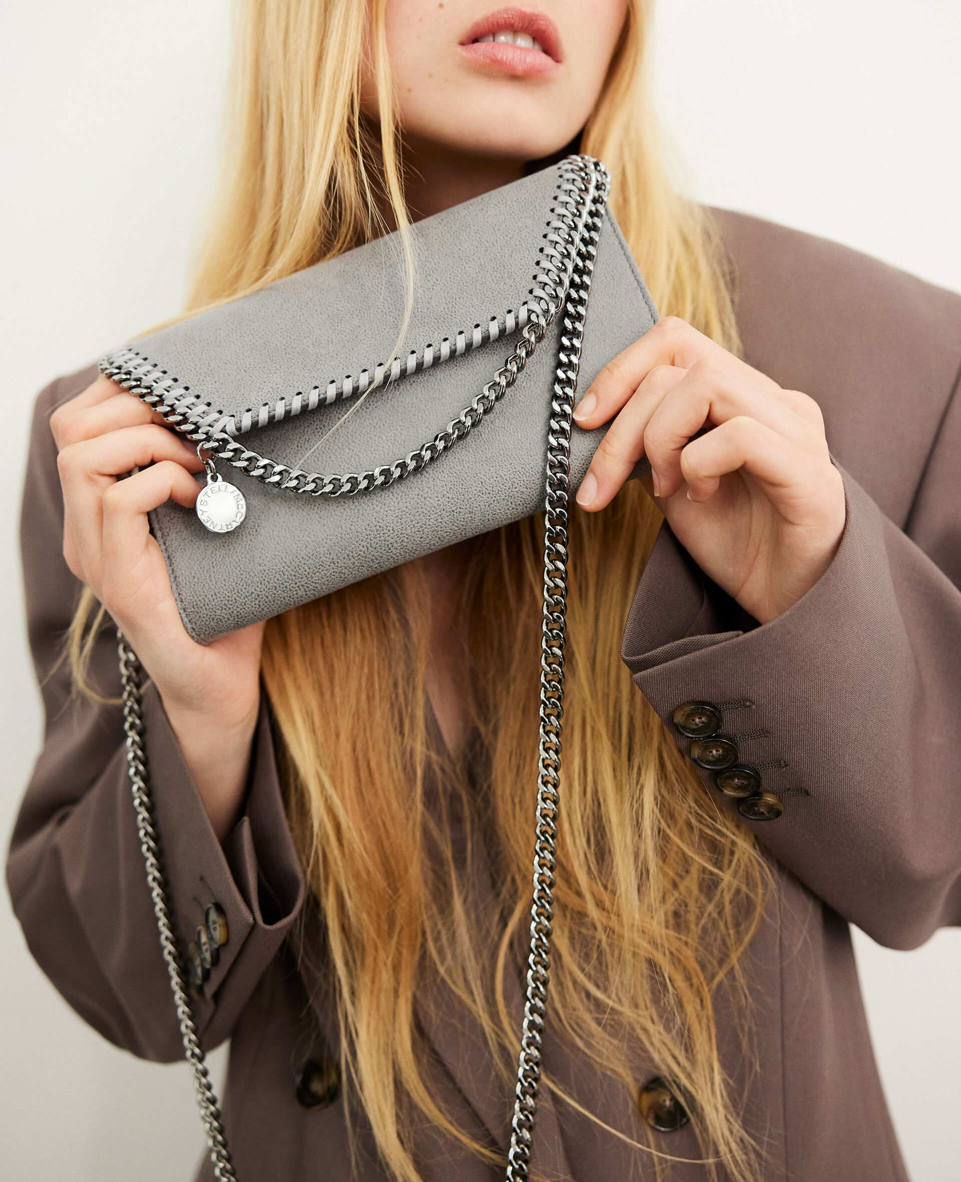 Women Grey Falabella Wallet Crossbody Bag | Stella McCartney GB