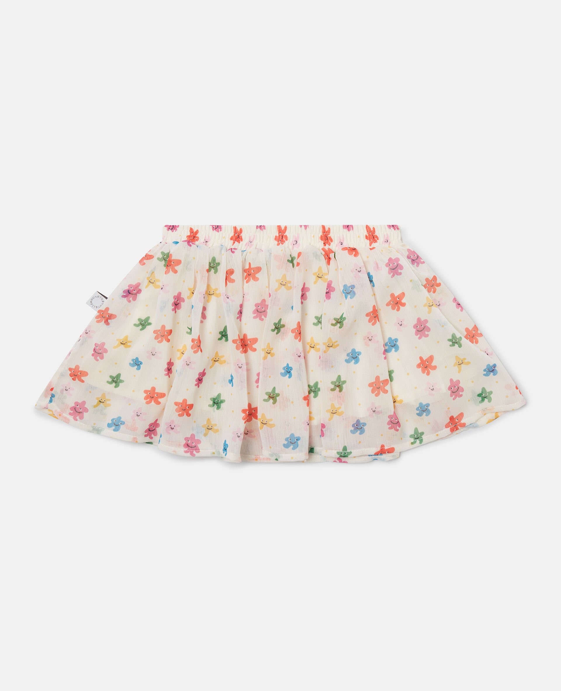 Floral Print Tulle Layered Skirt-White-large Floral Print Tulle Layered Skirt-White-large image number 2