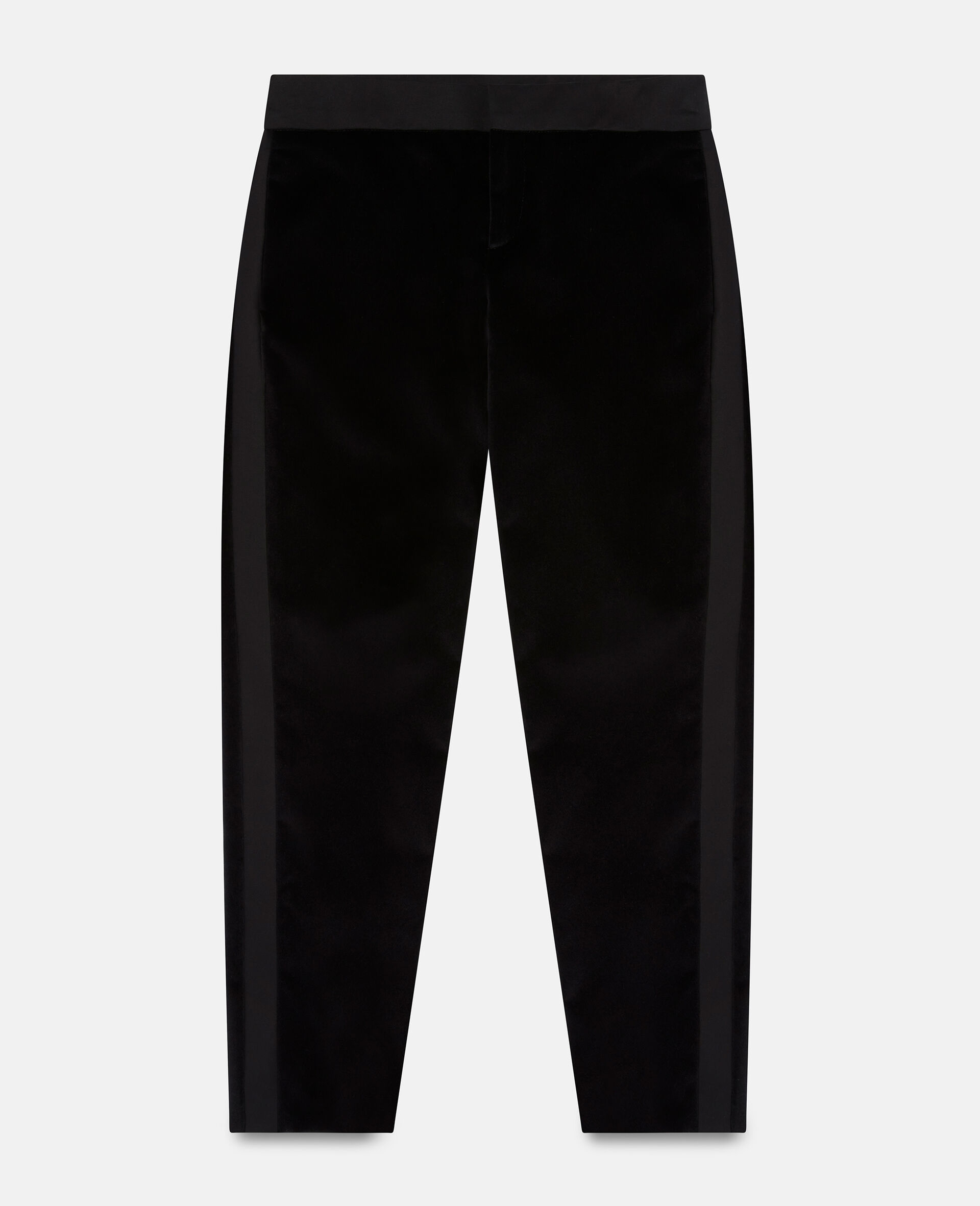 Organic Cotton Velvet Suit Trousers-Black-large image number 0