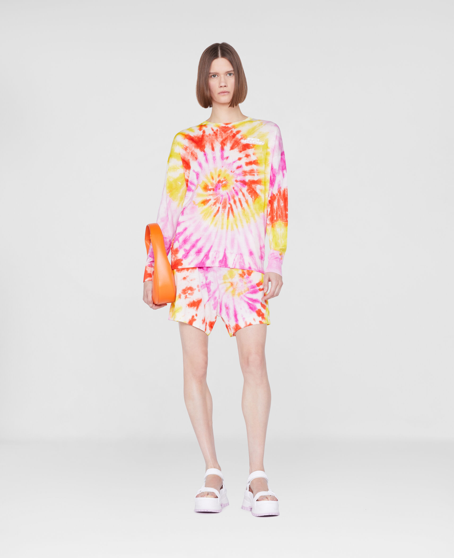 Splatted Print Knit Shorts-Multicoloured-large image number 1