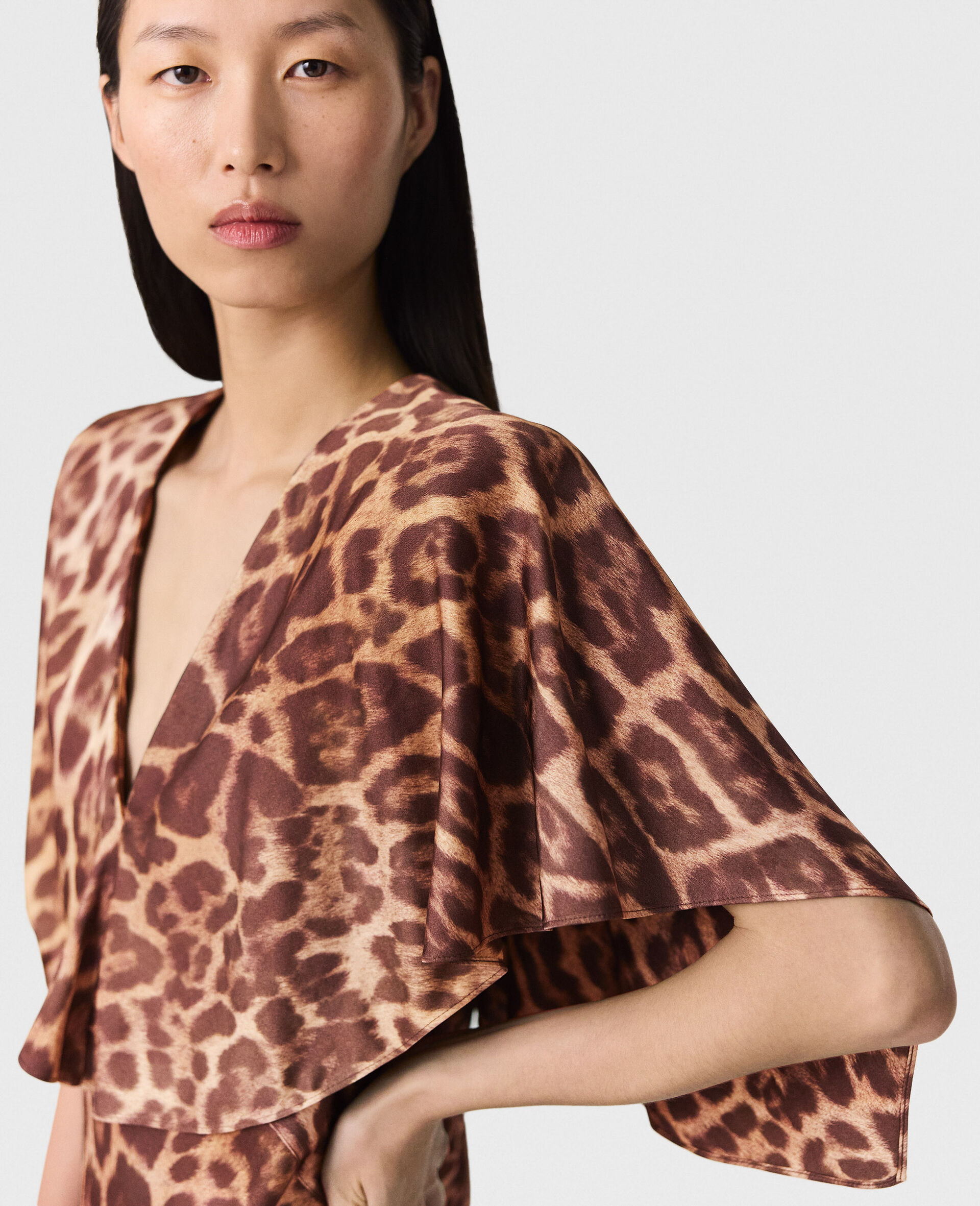 Leopard Shawl Maxi Dress-Brown-large Leopard Shawl Maxi Dress-Brown-large image number 2