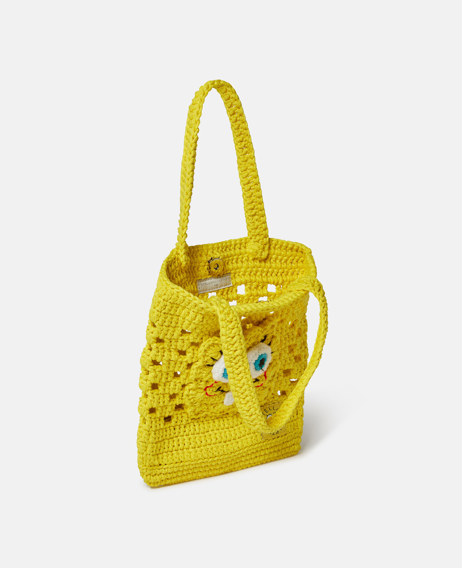 SpongeBob Graphic Crochet Tote Bag-Yellow-large SpongeBob Graphic Crochet Tote Bag-Yellow-large image number 3