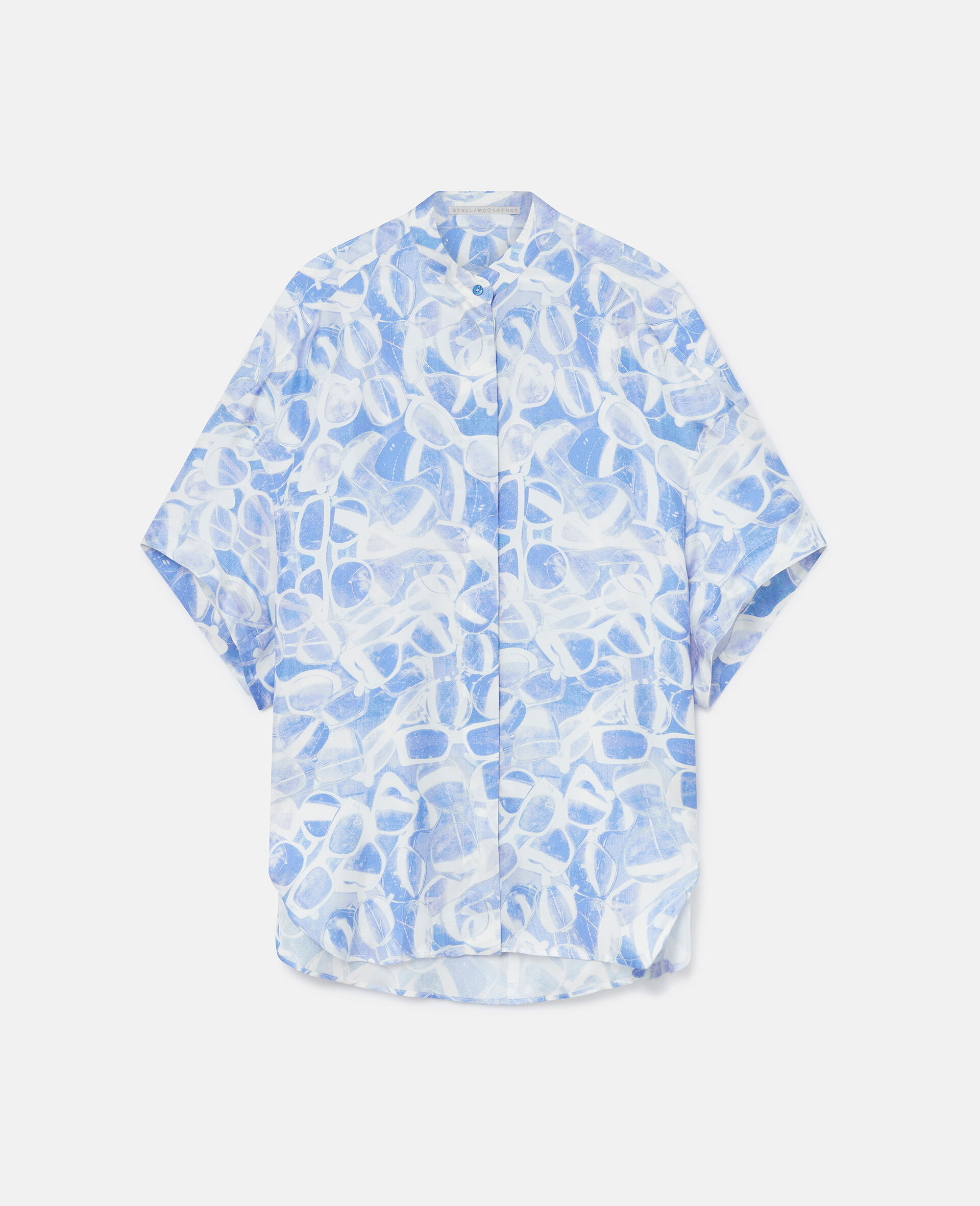 Sunglasses Print High Neck Top-Blue-large image number 0