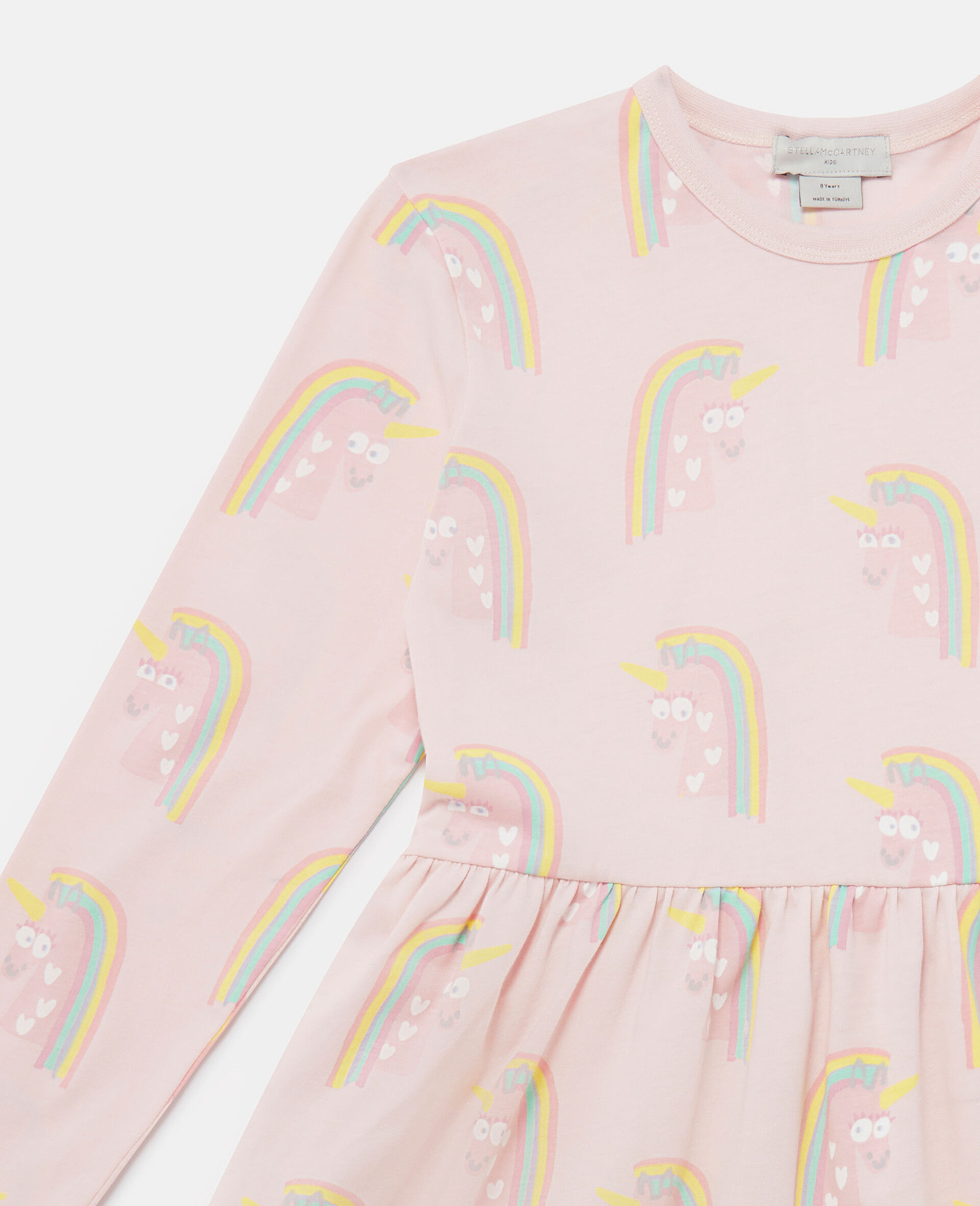 Rainbow Unicorn Print Skater Dress-Multicolour-large Rainbow Unicorn Print Skater Dress-Multicolour-large image number 1