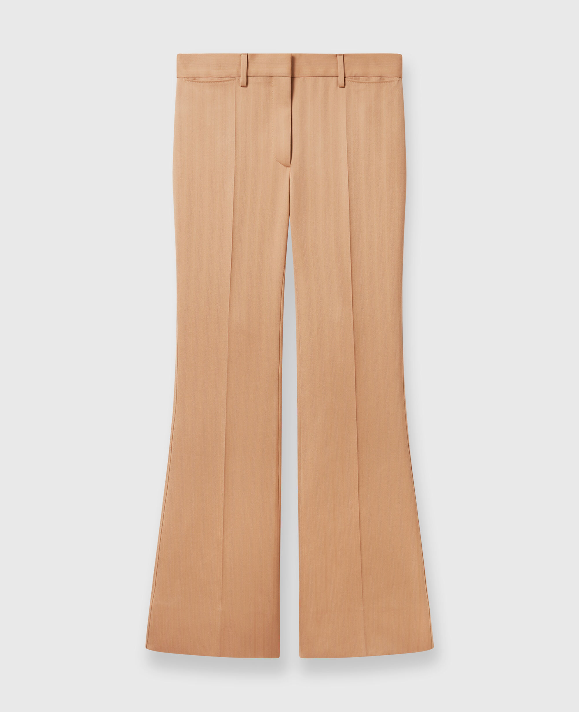 Women Biscuit Low Rise Striped Flared Trousers Stella McCartney SG