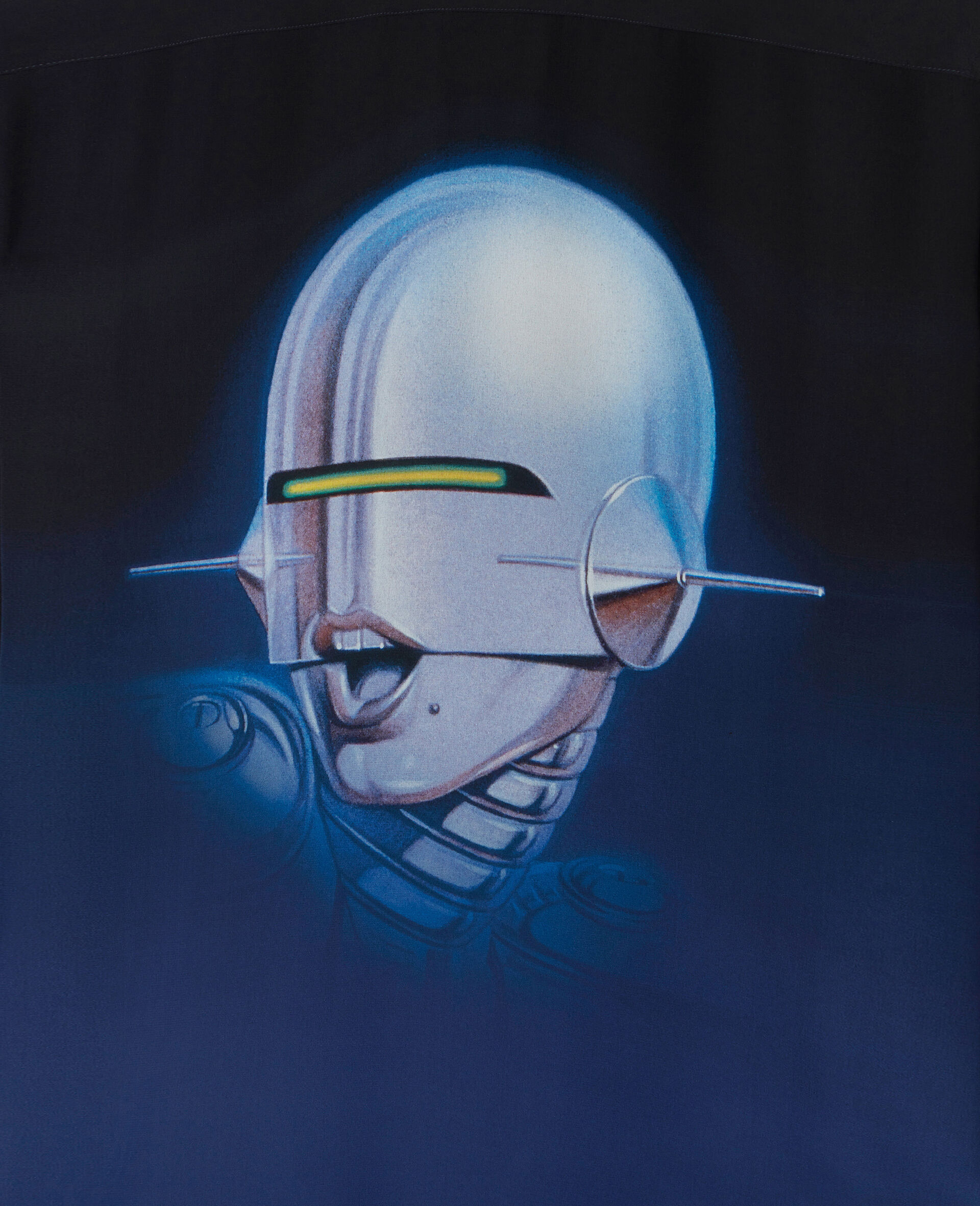 Sexy Robot Graphic Crepe de Chine Pyjama Shirt-Multicoloured-large image number 1