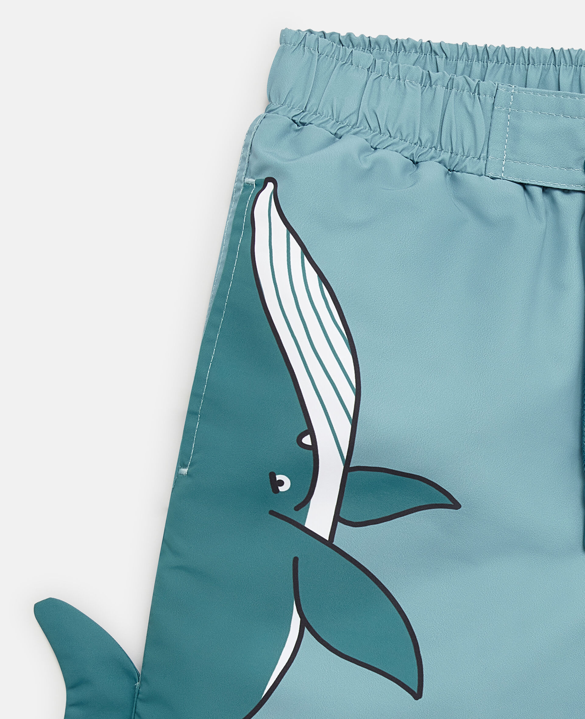Short de bain graphique avec baleine-Bleu-medium