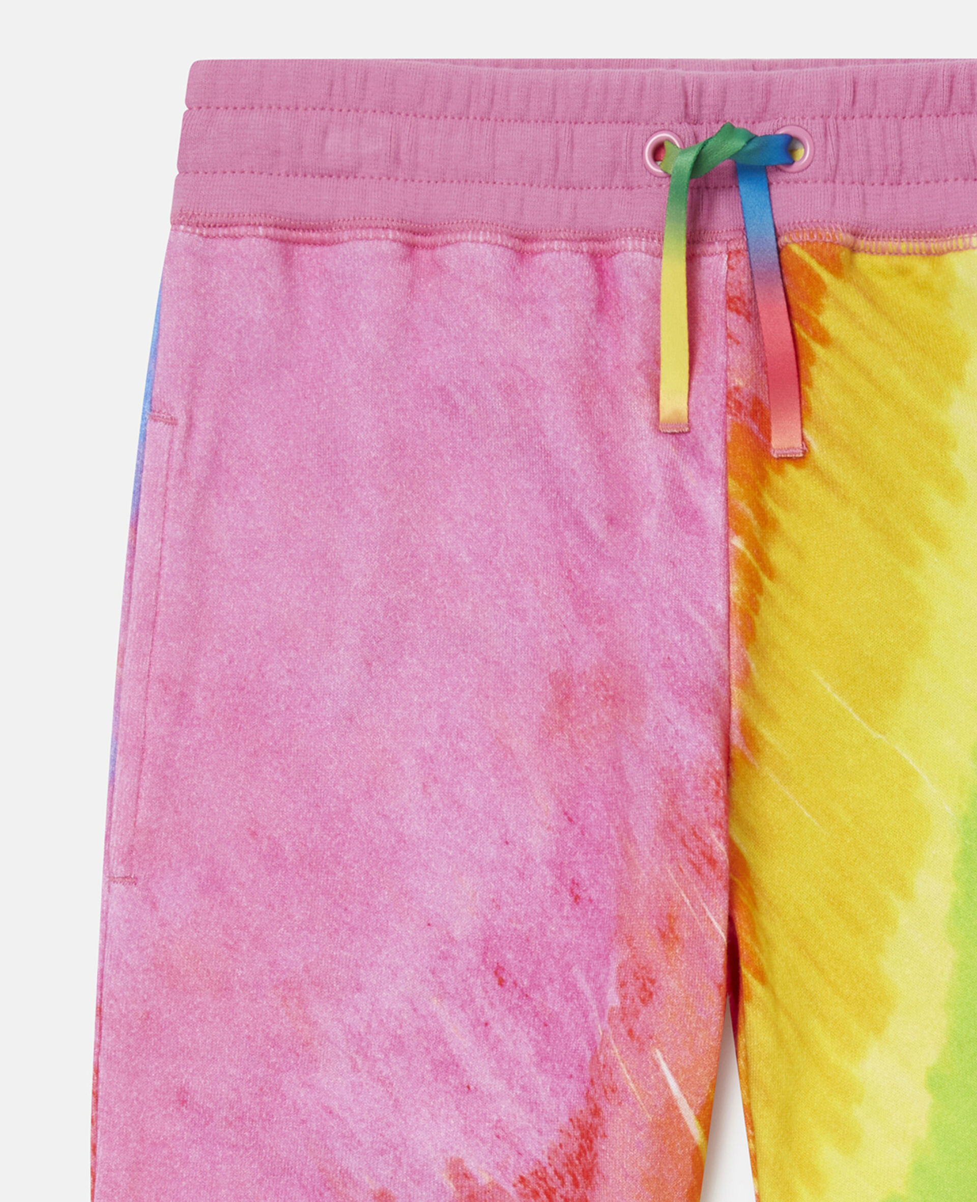 Rainbow Print Cotton Fleece Joggers-Pink-large image number 1