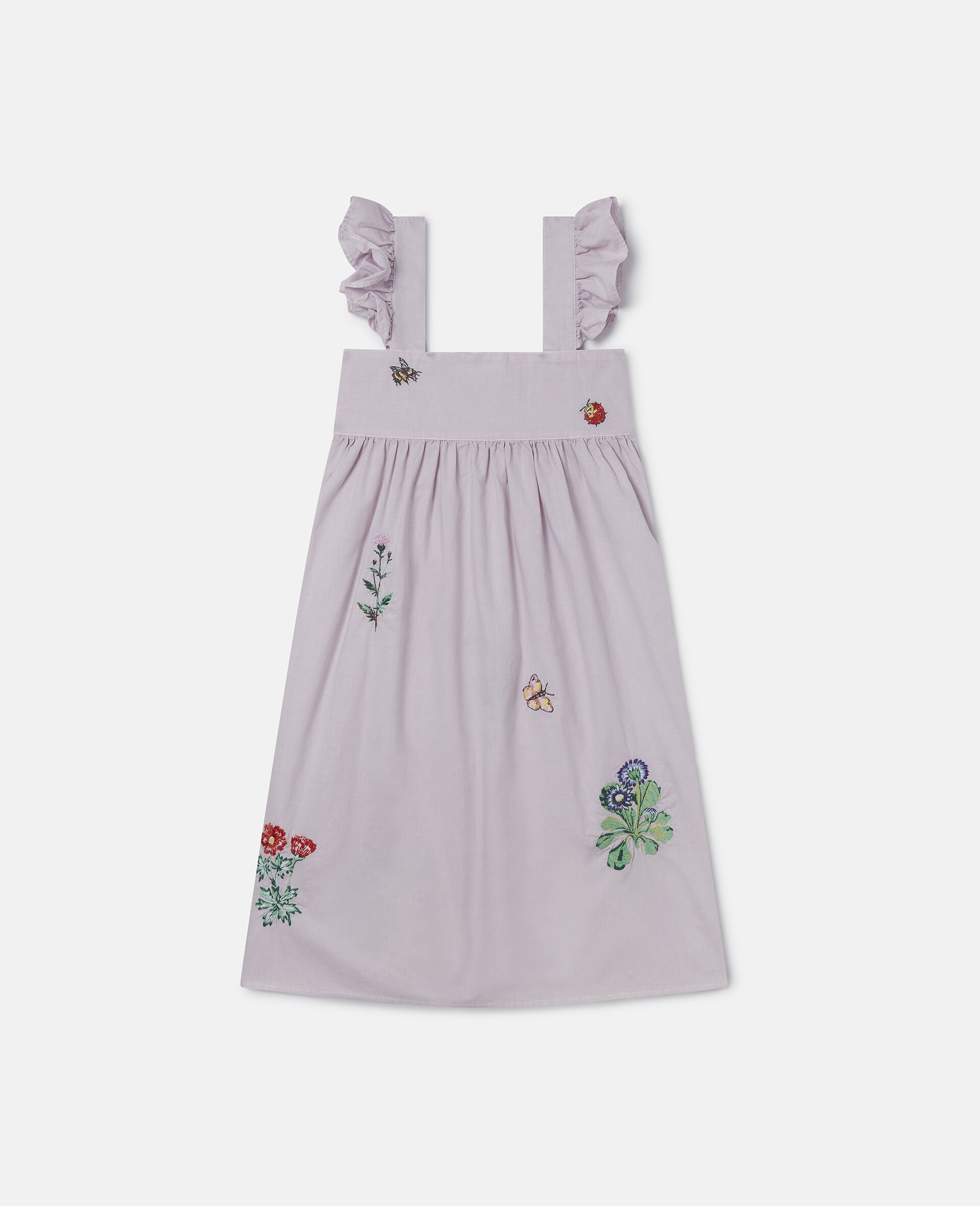 Flower Embroidered Sleeveless Dress-Purple-medium