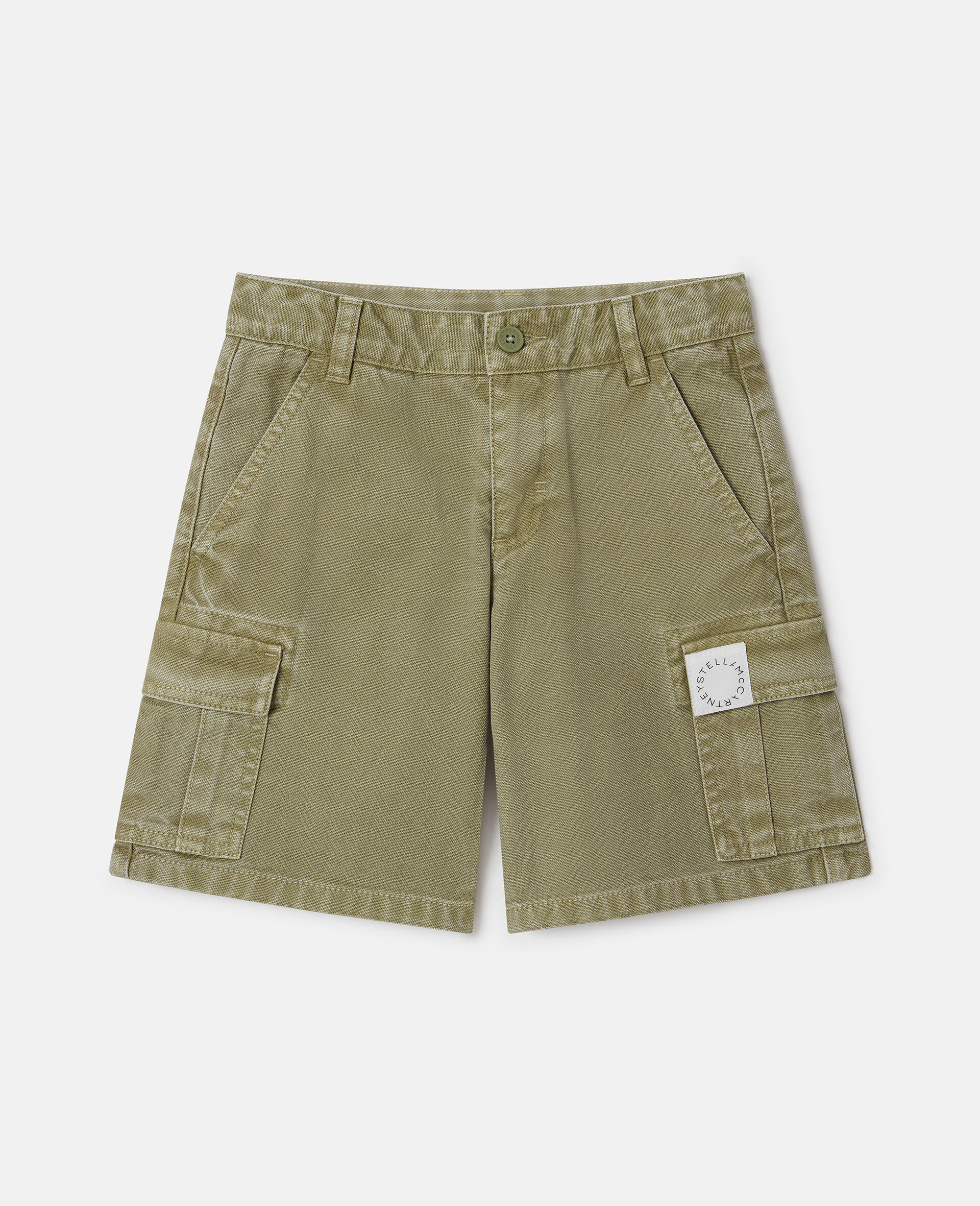  Canvas Cargo Shorts-Green-medium