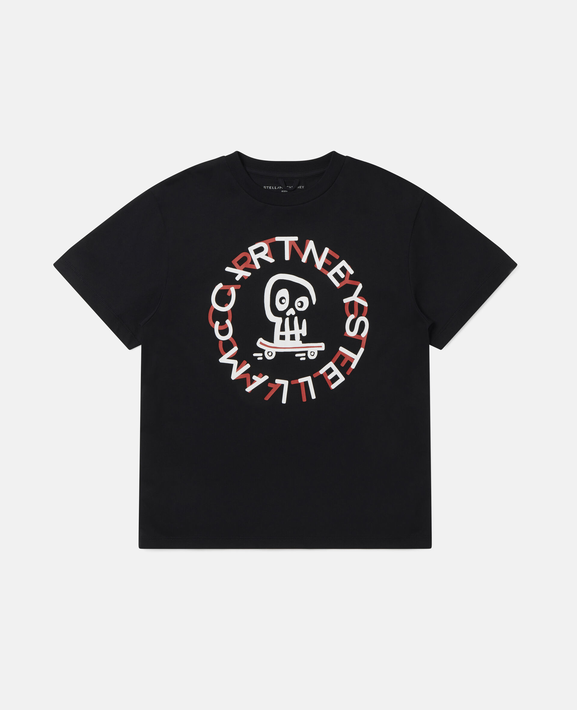 T-shirt en coton à logo crâne oversize-Noir-large image number 0