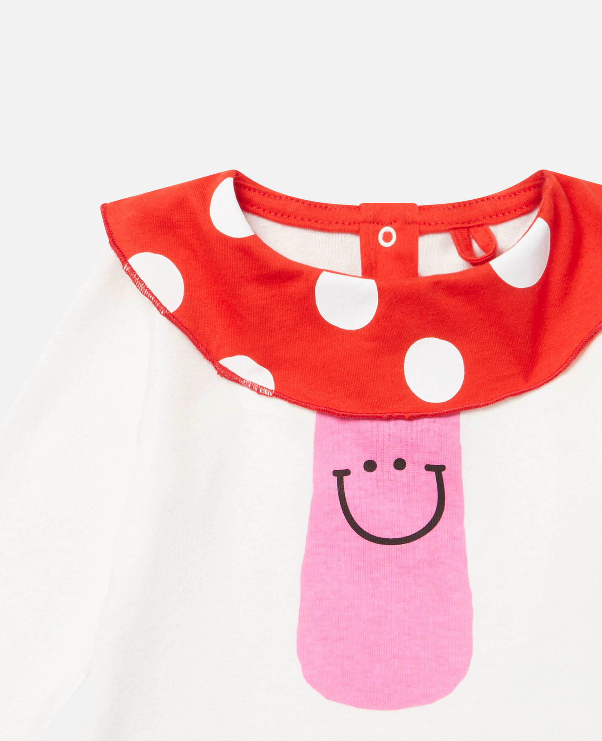 Cotton Mushroom Collar Top-White-large image number 1