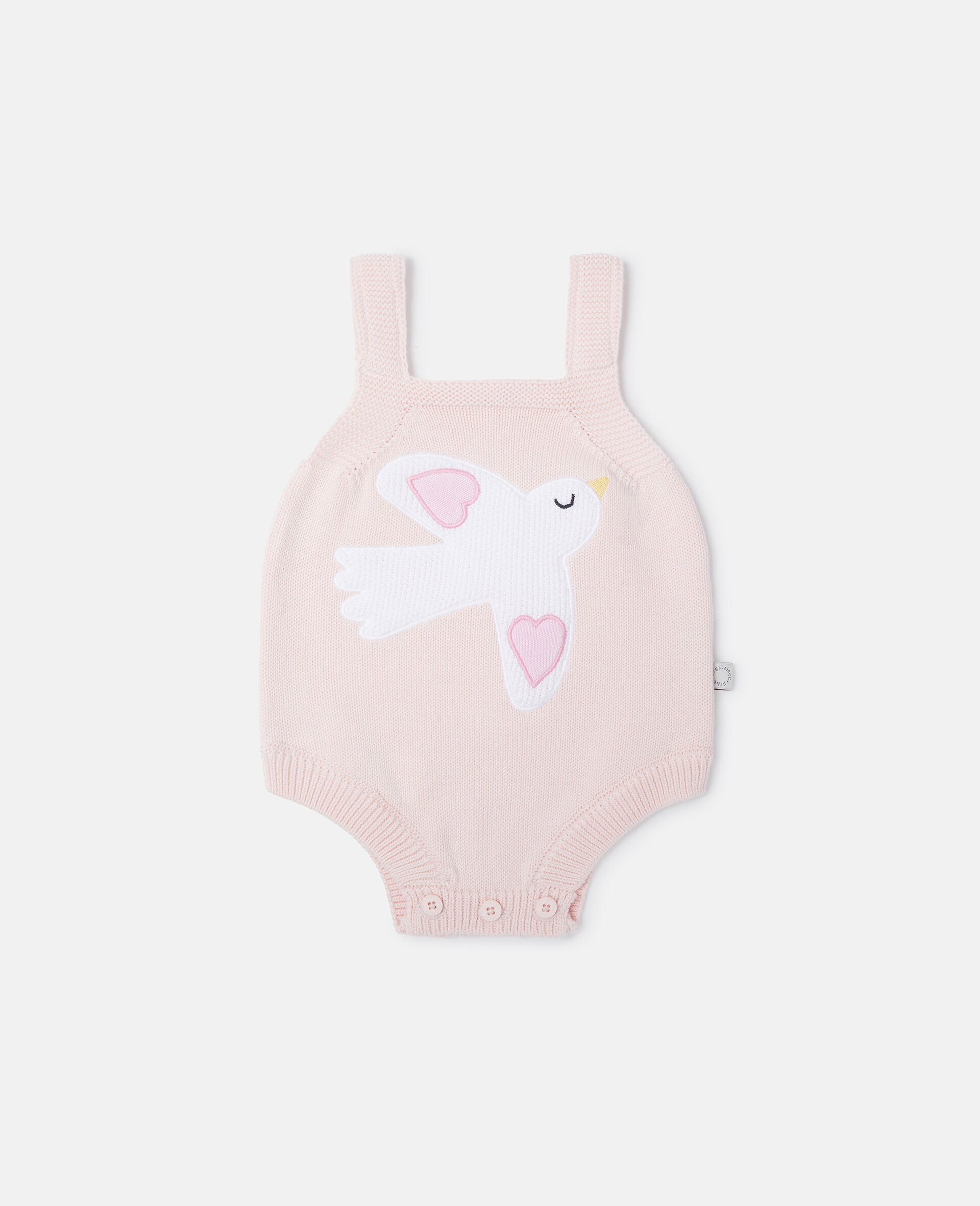 Dove Embroidered Sleeveless Romper-Pink-medium