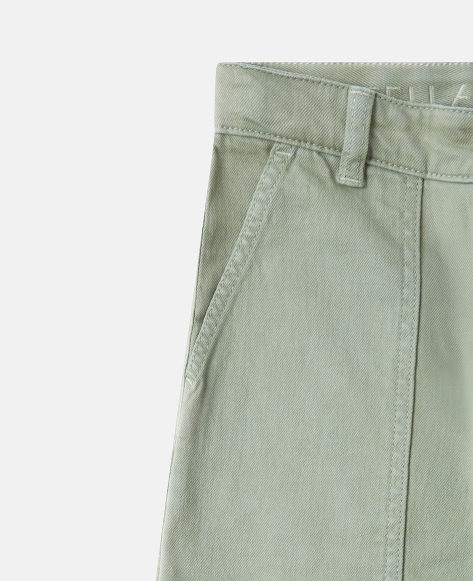Jean droit en denim ton sur ton-Vert-medium