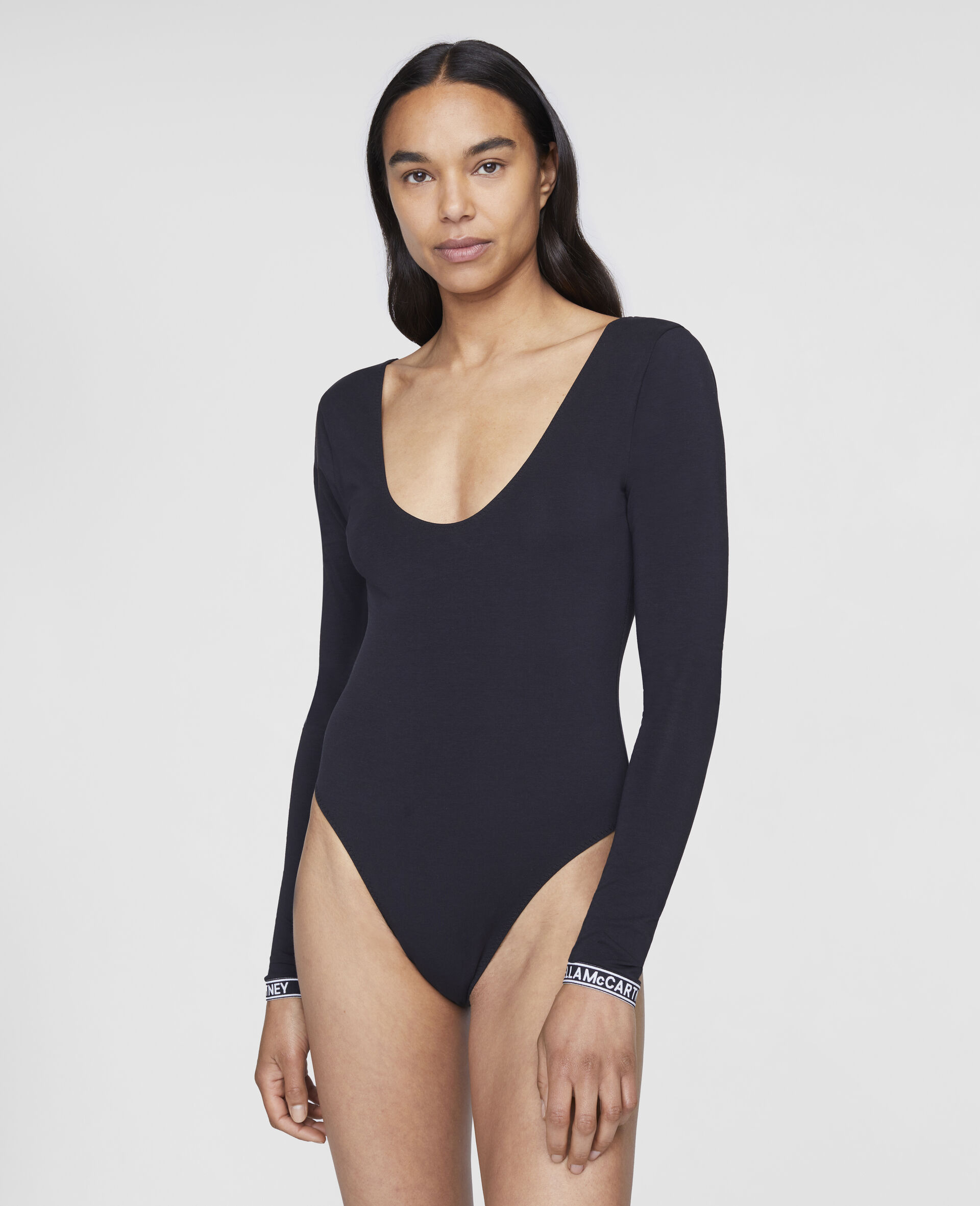 Ivy Chatting Long Sleeved Bodysuit-Black-large image number 1