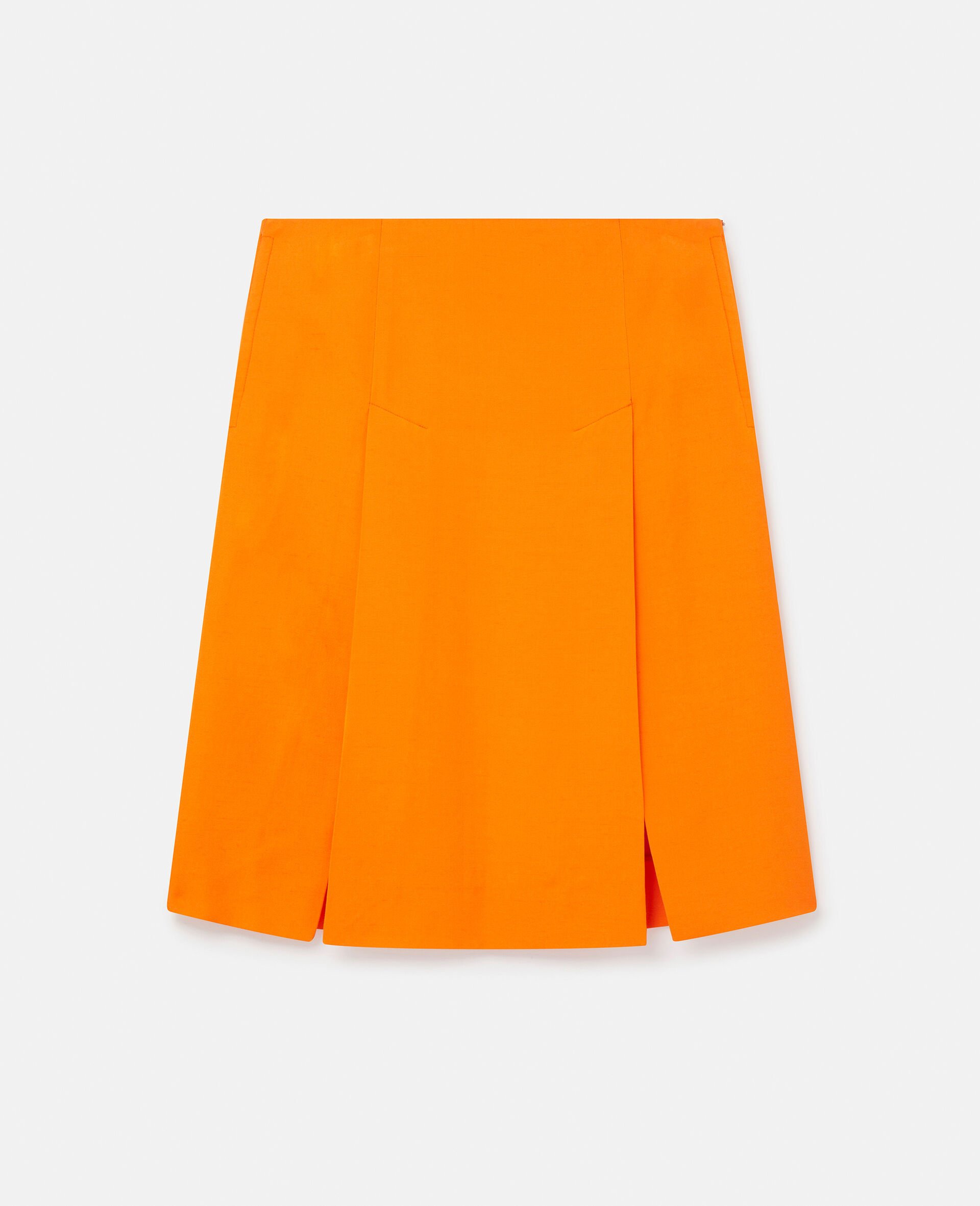 Side Slit Tailored Skirt-Orange-medium