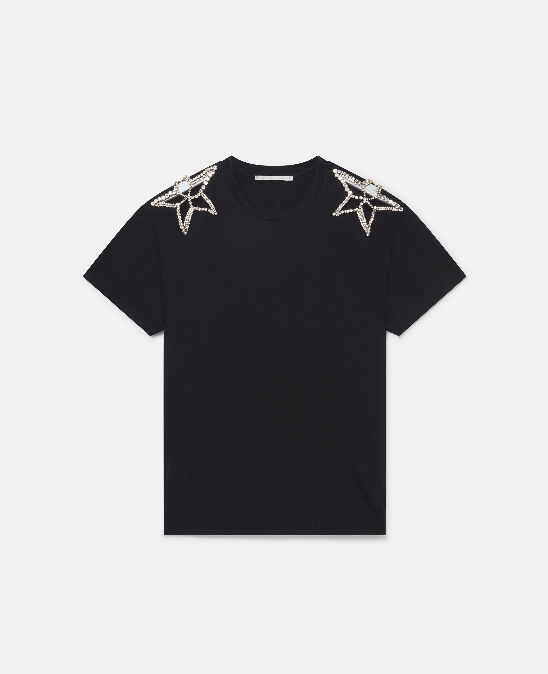 Diamanté Star T-Shirt-Black-large image number 0