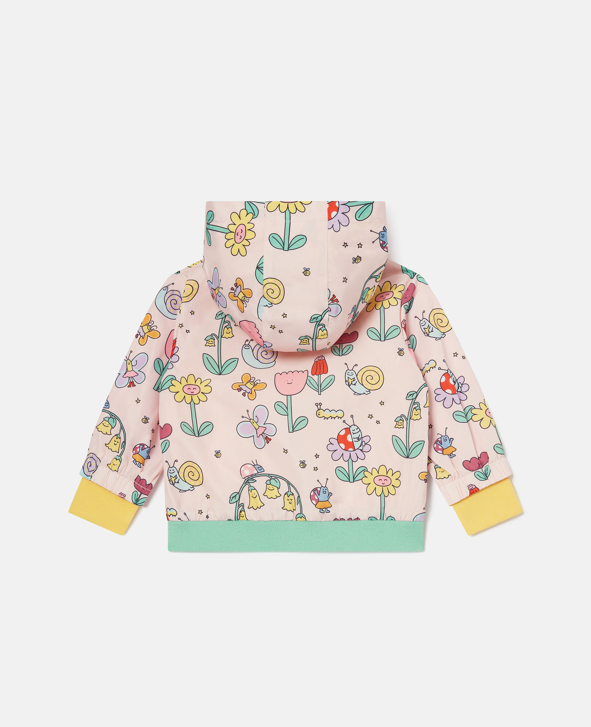 Floral Print Hooded Raincoat-Multicolour-large image number 2