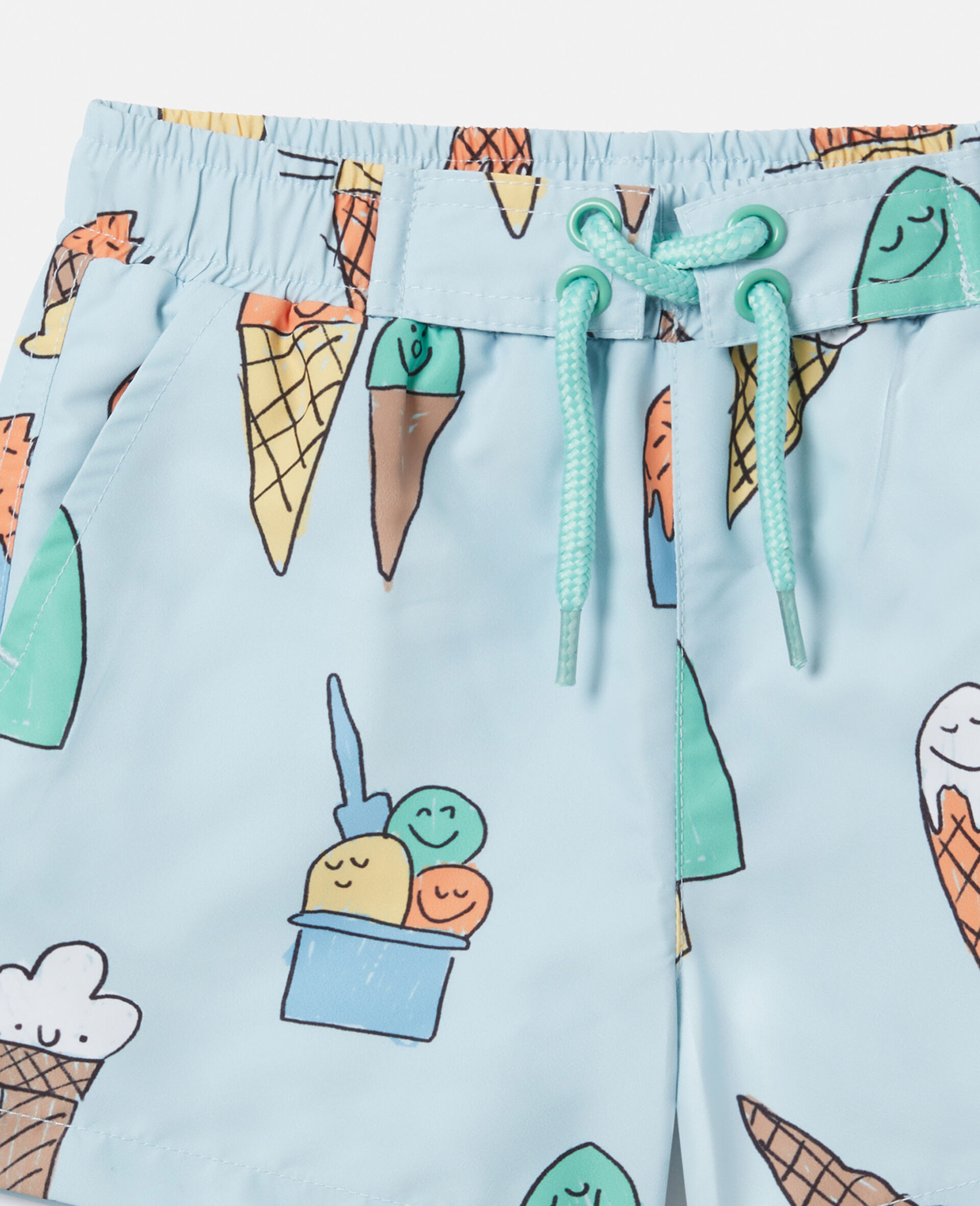Ice Cream Print Swim Shorts-Blue-large image number 1