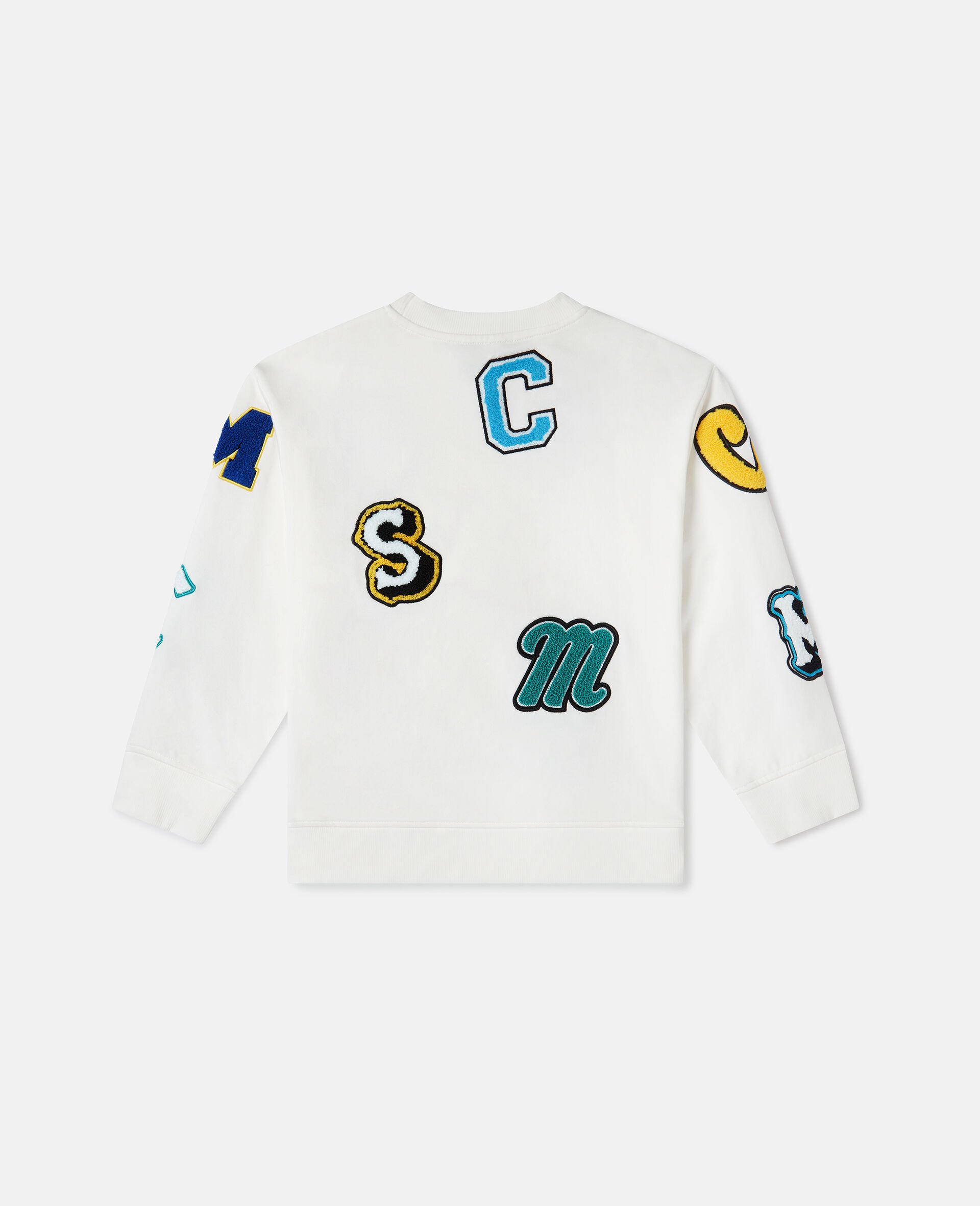 Brand Initials Embroidered Sweatshirt-Cream-large Brand Initials Embroidered Sweatshirt-Cream-large image number 2