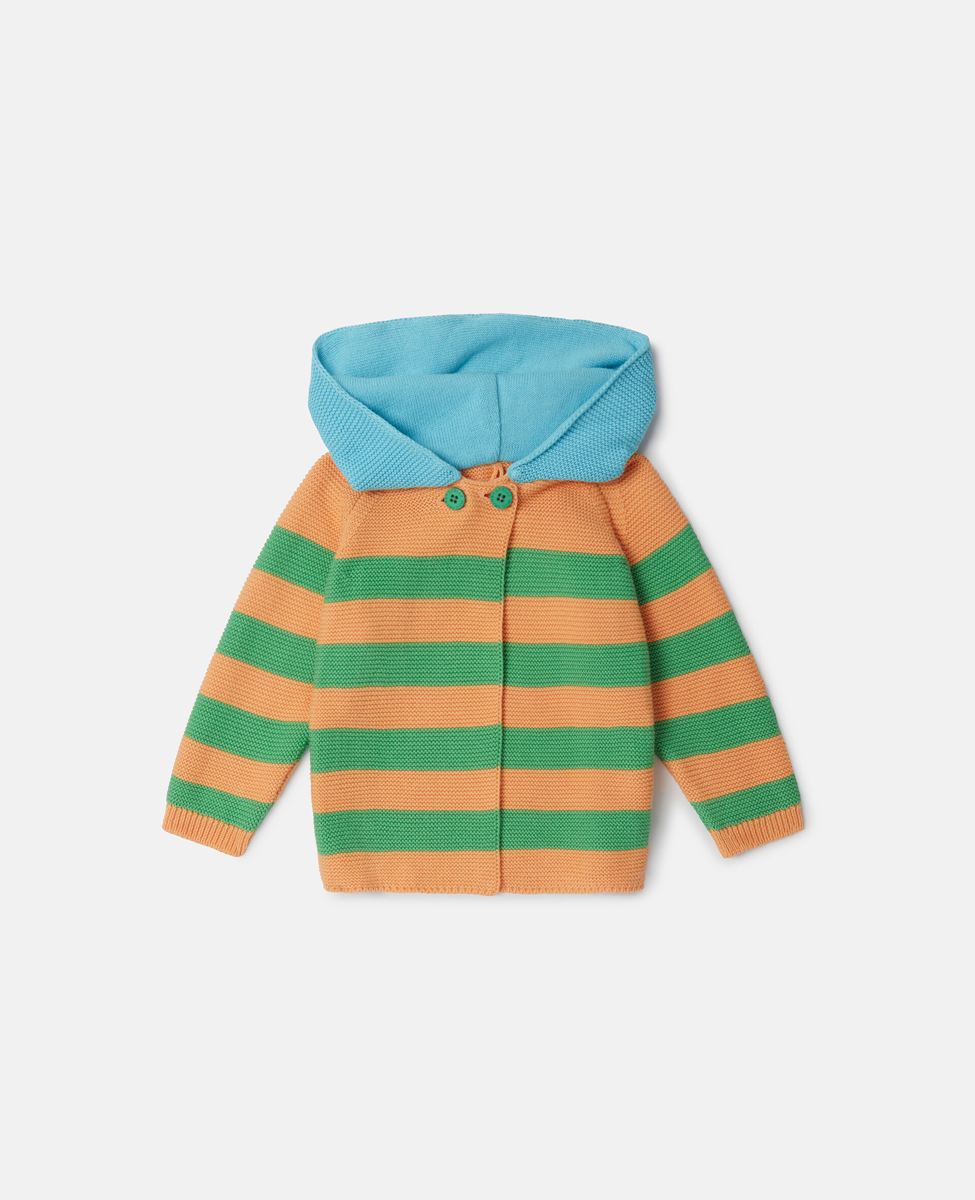 Striped Bumblebee Hooded Cardigan-Multicolored-model