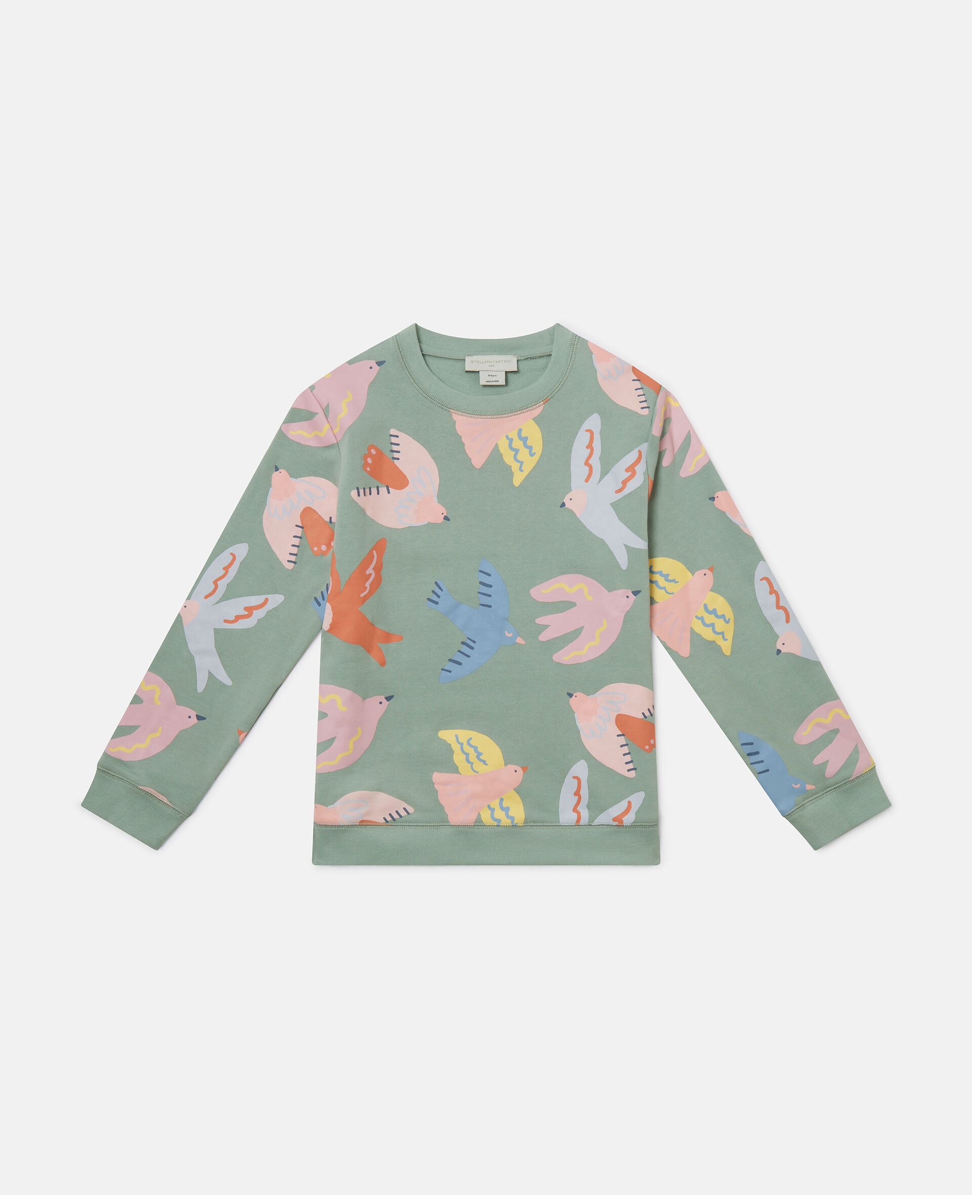 Sweatshirt mit Rundhalsausschnitt und Tauben-Print-Grau-medium