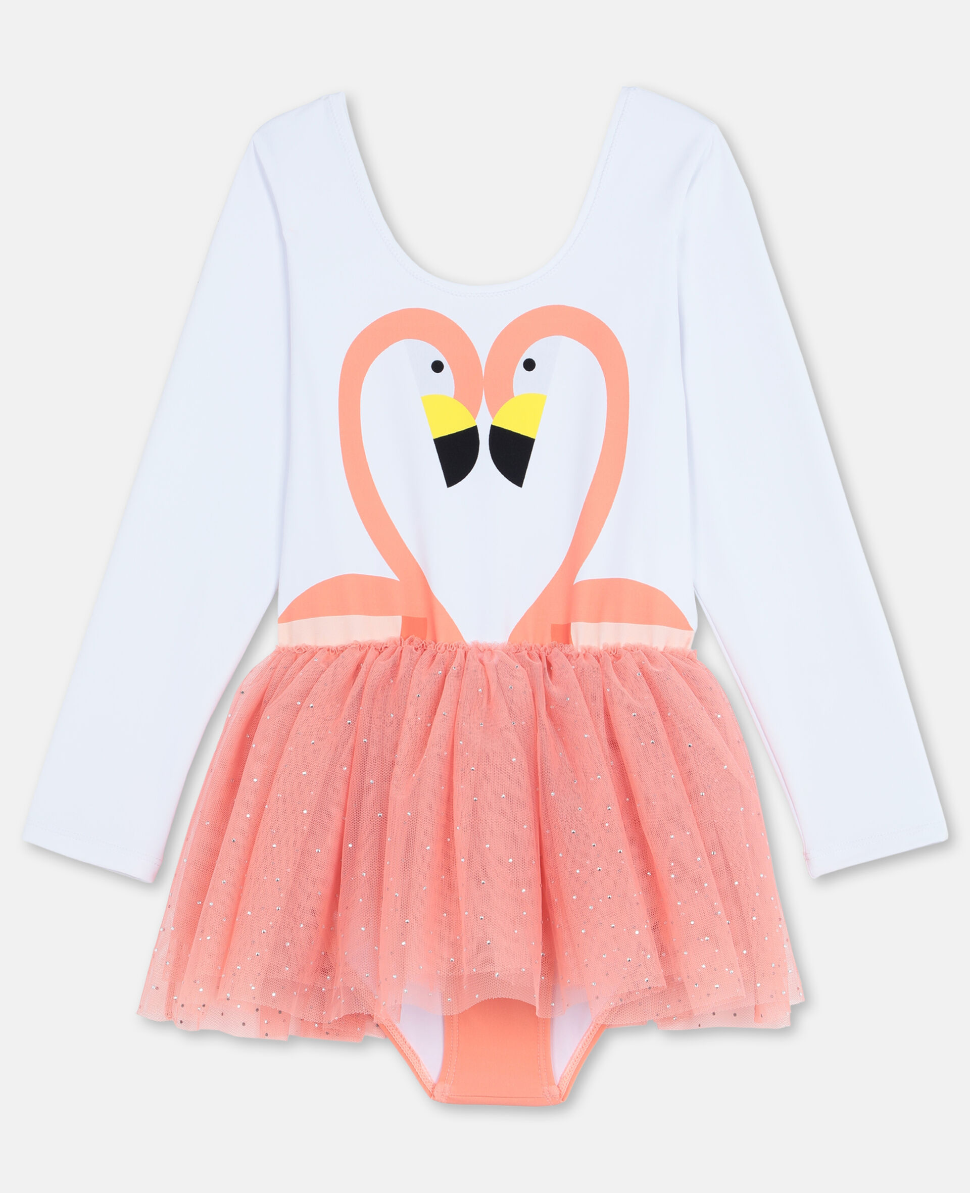 Flamingo Dress-White-large