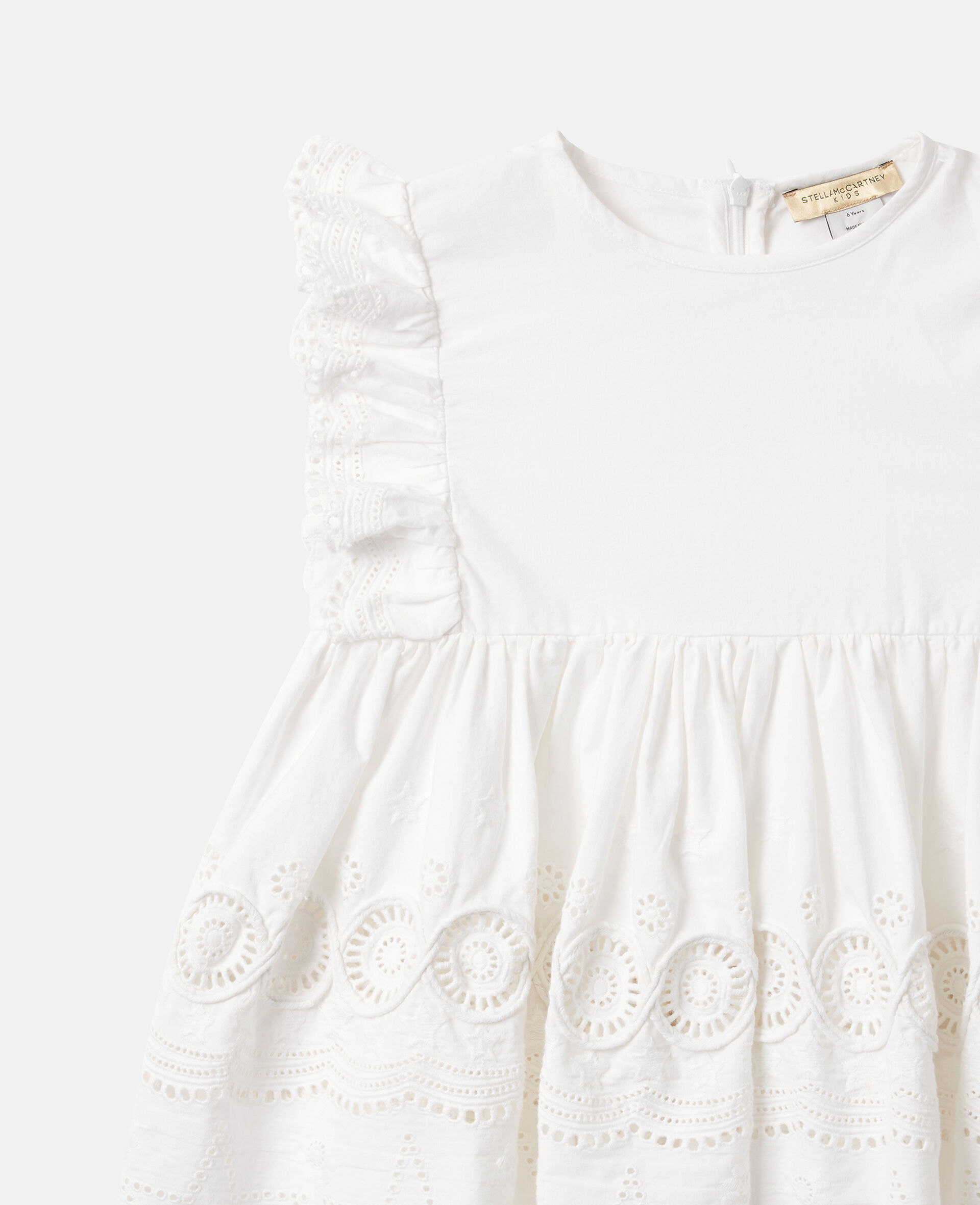 Cotton Popelin Dress-White-medium