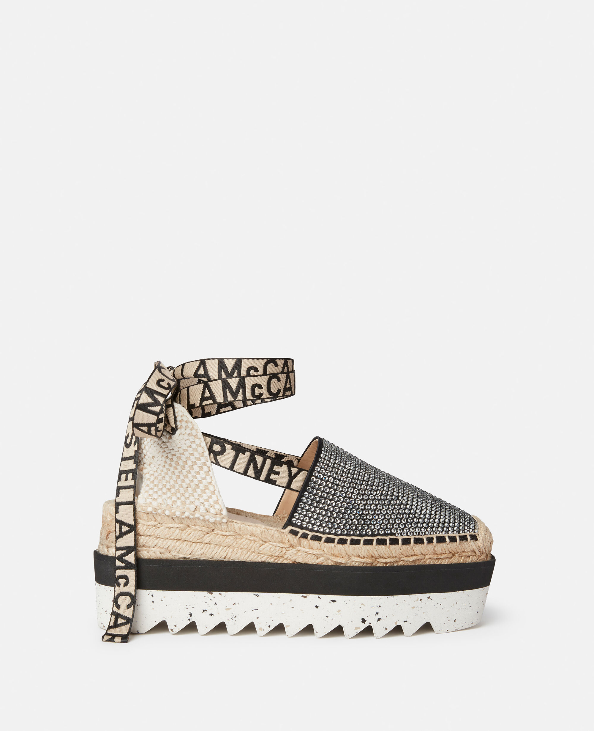 Women Black Gaia Crystal Platform Espadrilles Stella McCartney CA