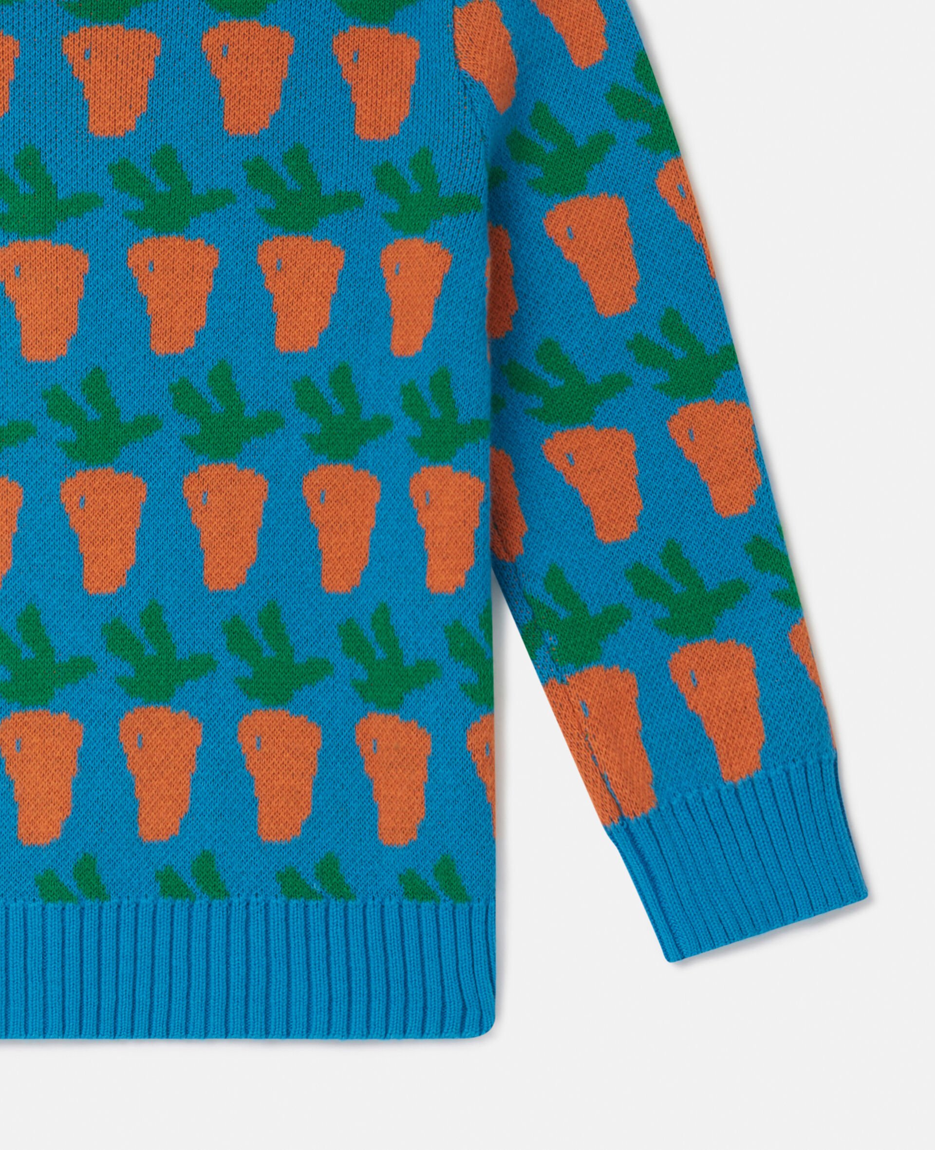 Carrot Graphic Knitted Cardigan-Blue-large Carrot Graphic Knitted Cardigan-Blue-large image number 3