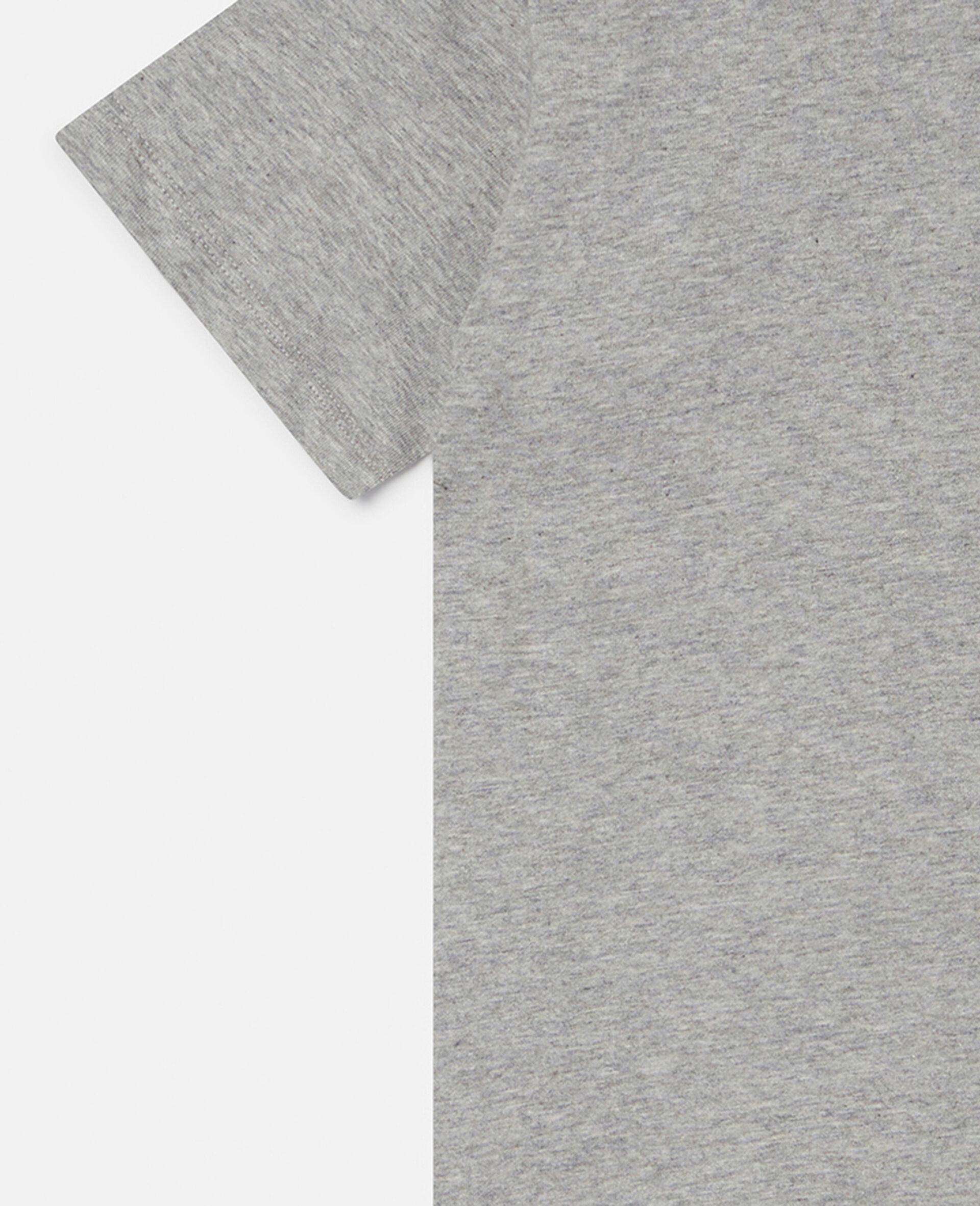 Flower Logo Cotton T‐Shirt-Grey-large image number 2