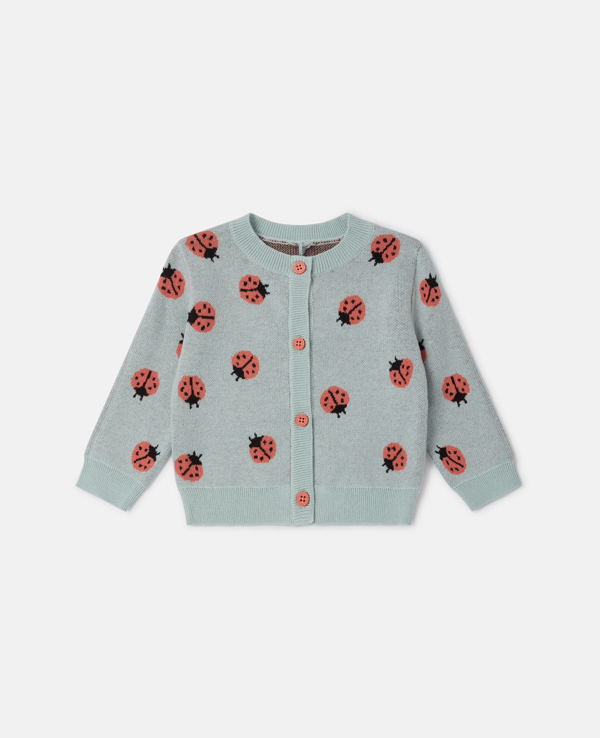 Ladybird Knitted Crewneck  Cardigan -Green-large image number 0