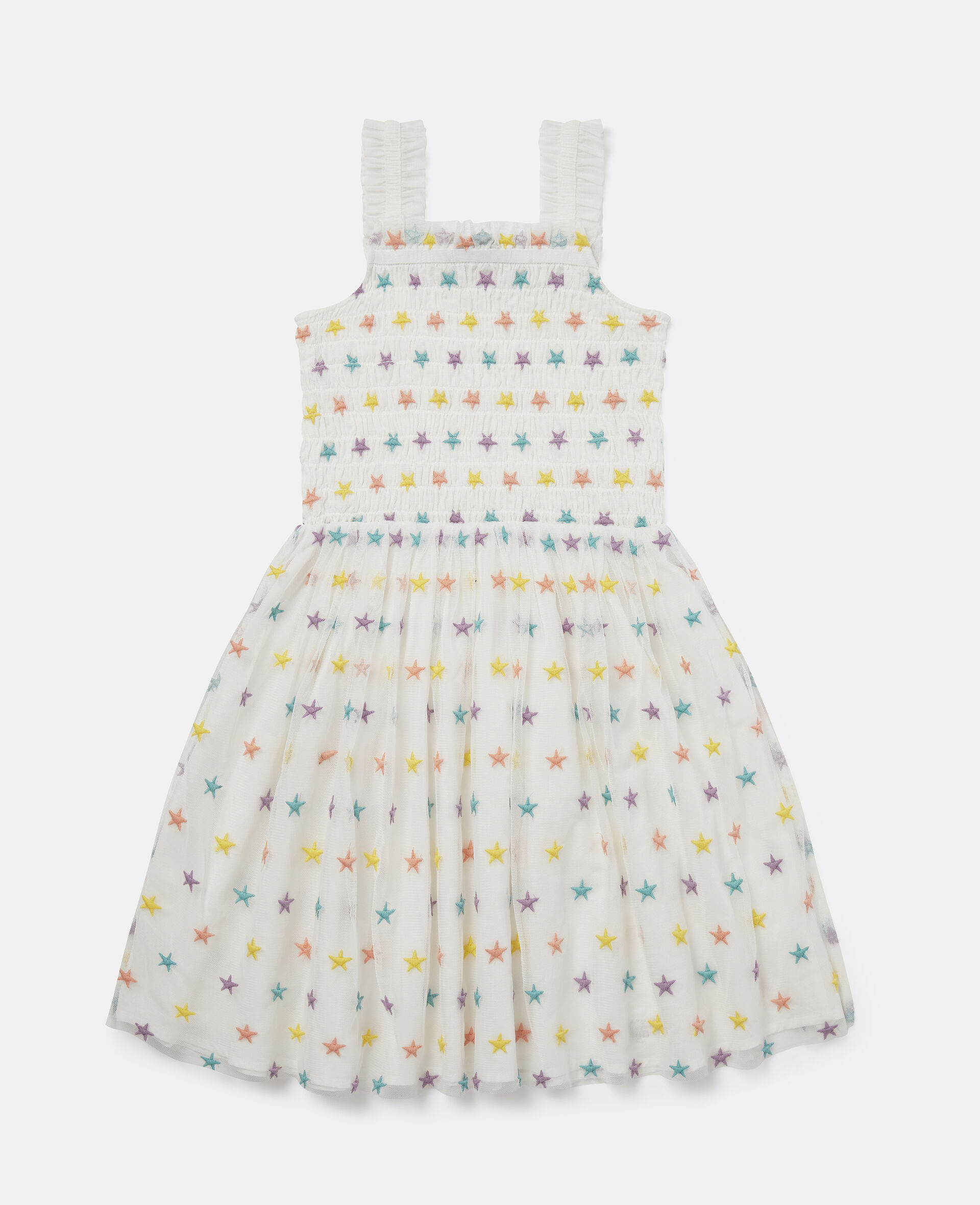 Robe en tulle a broderie etoile-Blanc-large image number 2