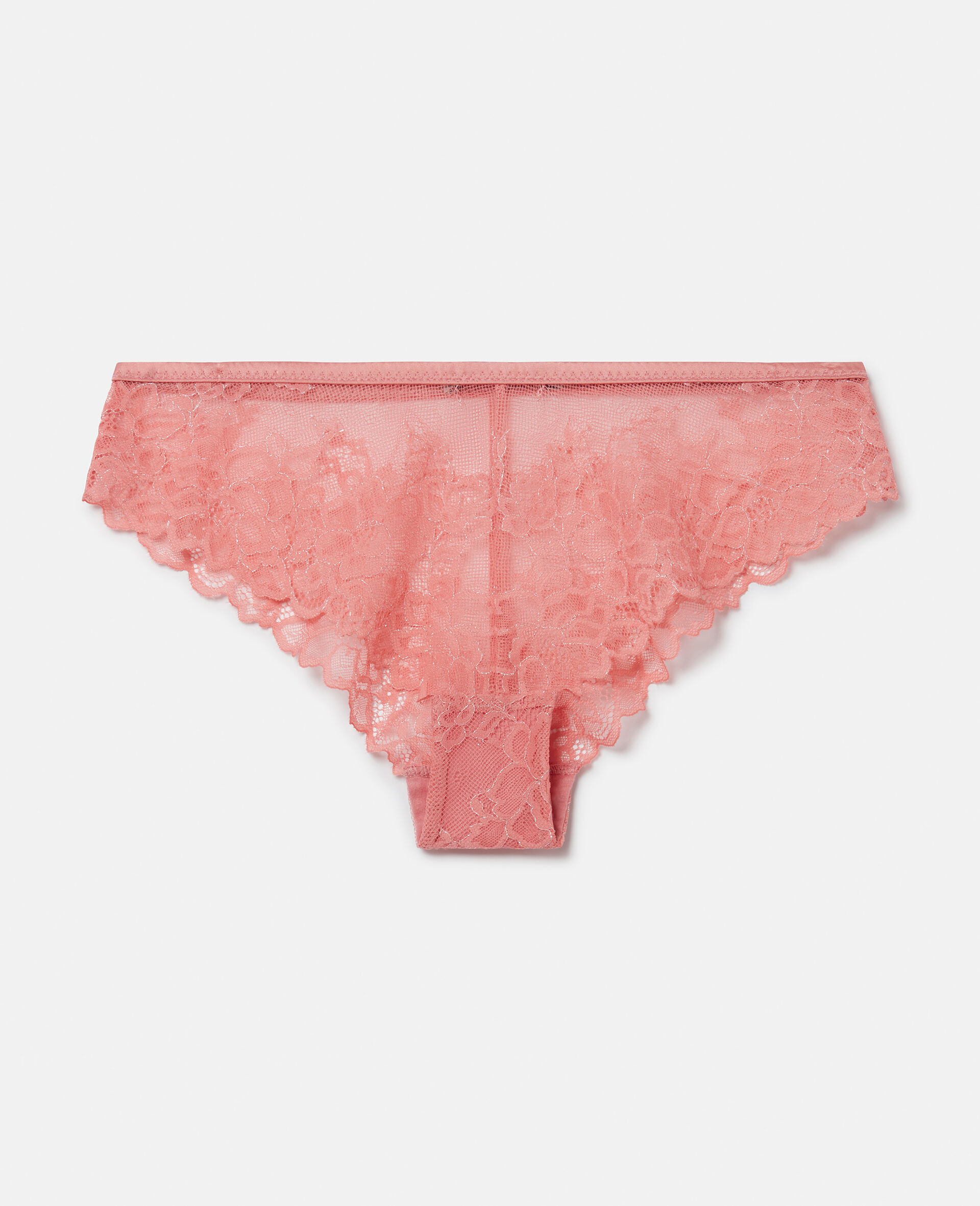 Silk Trim Lace Briefs-Pink-medium