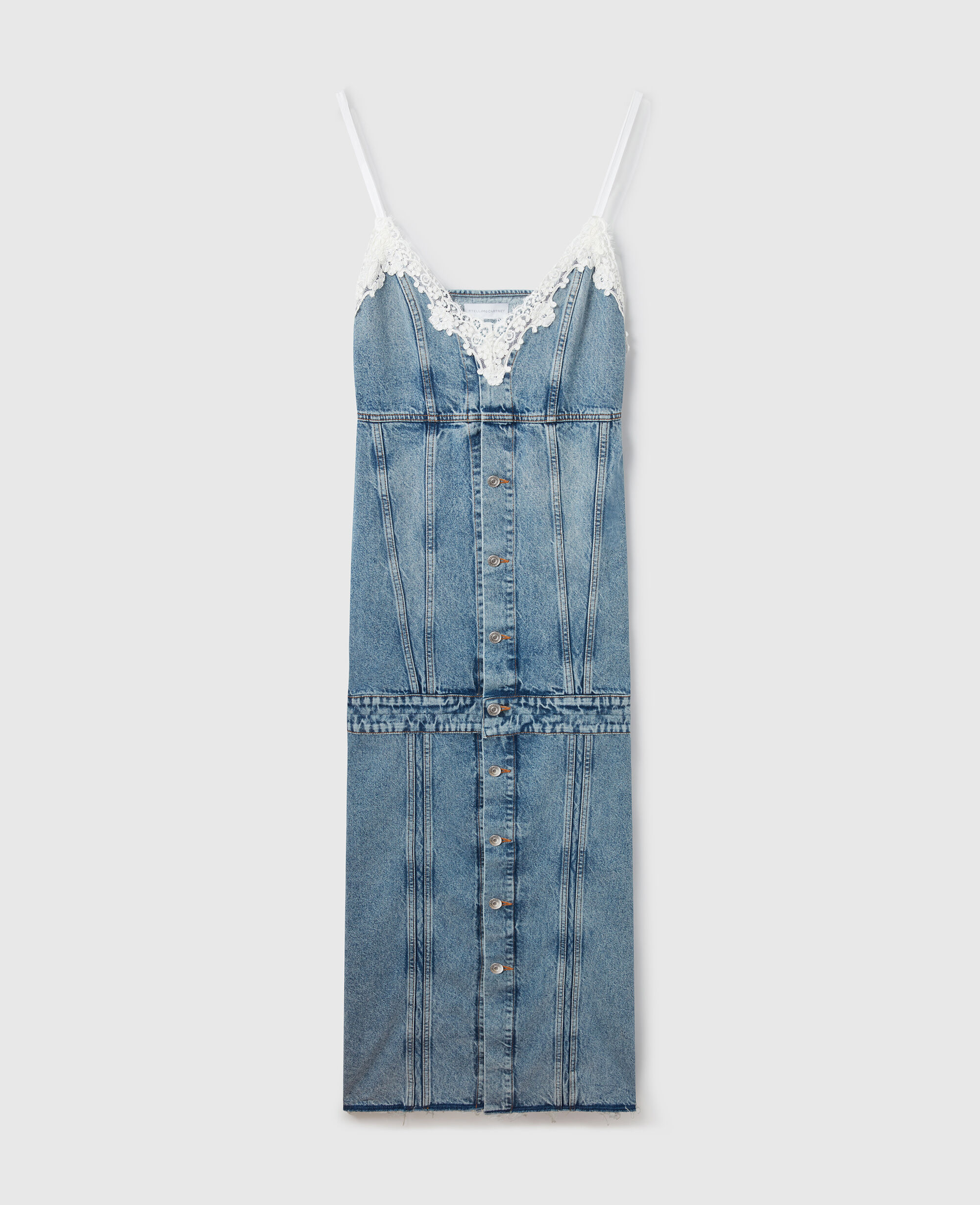 Women Blue Vintage Wash V-Neck Maxi Dress | Stella McCartney US