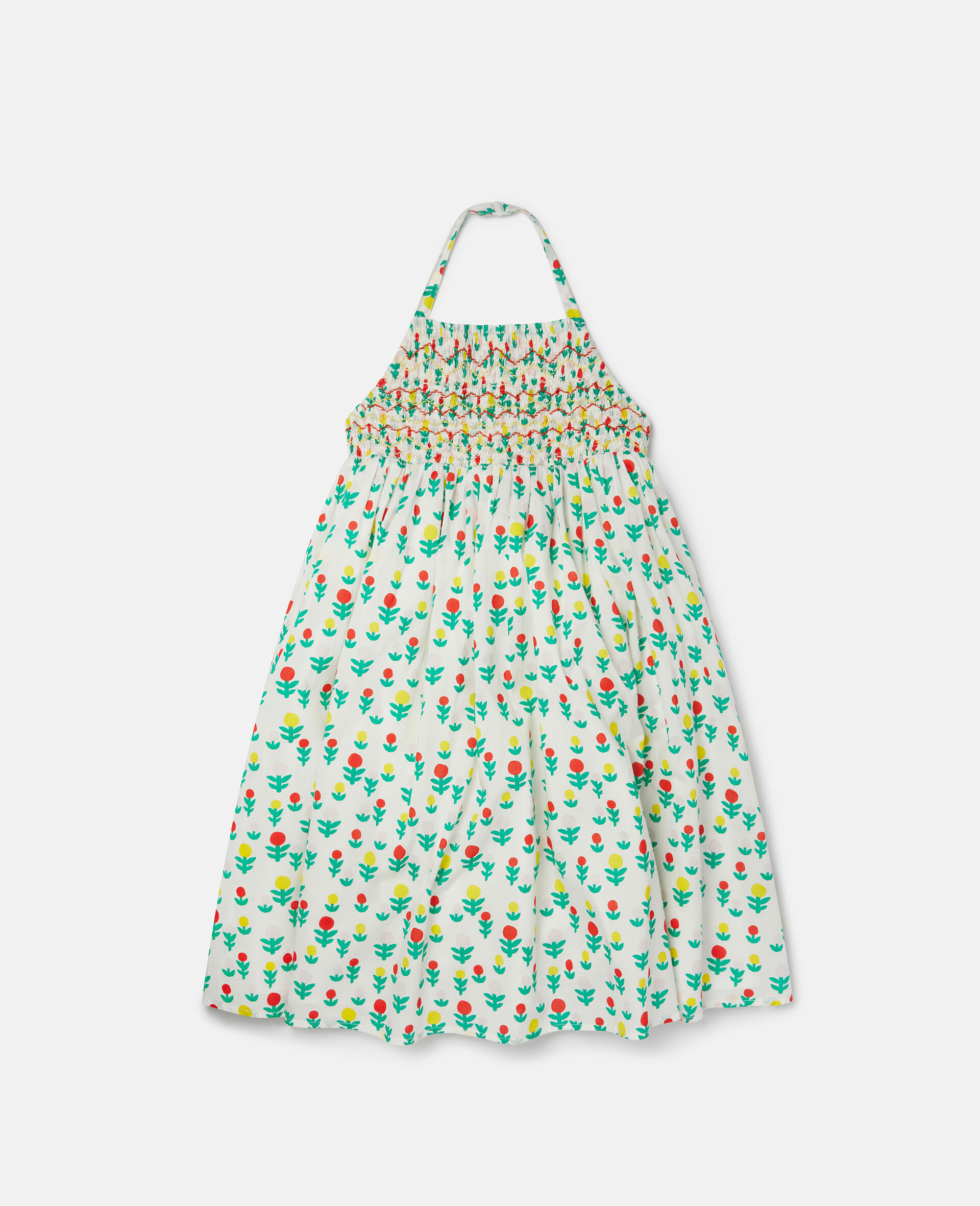 Dreamy Flower Print Smock Dress-White-large image number 0