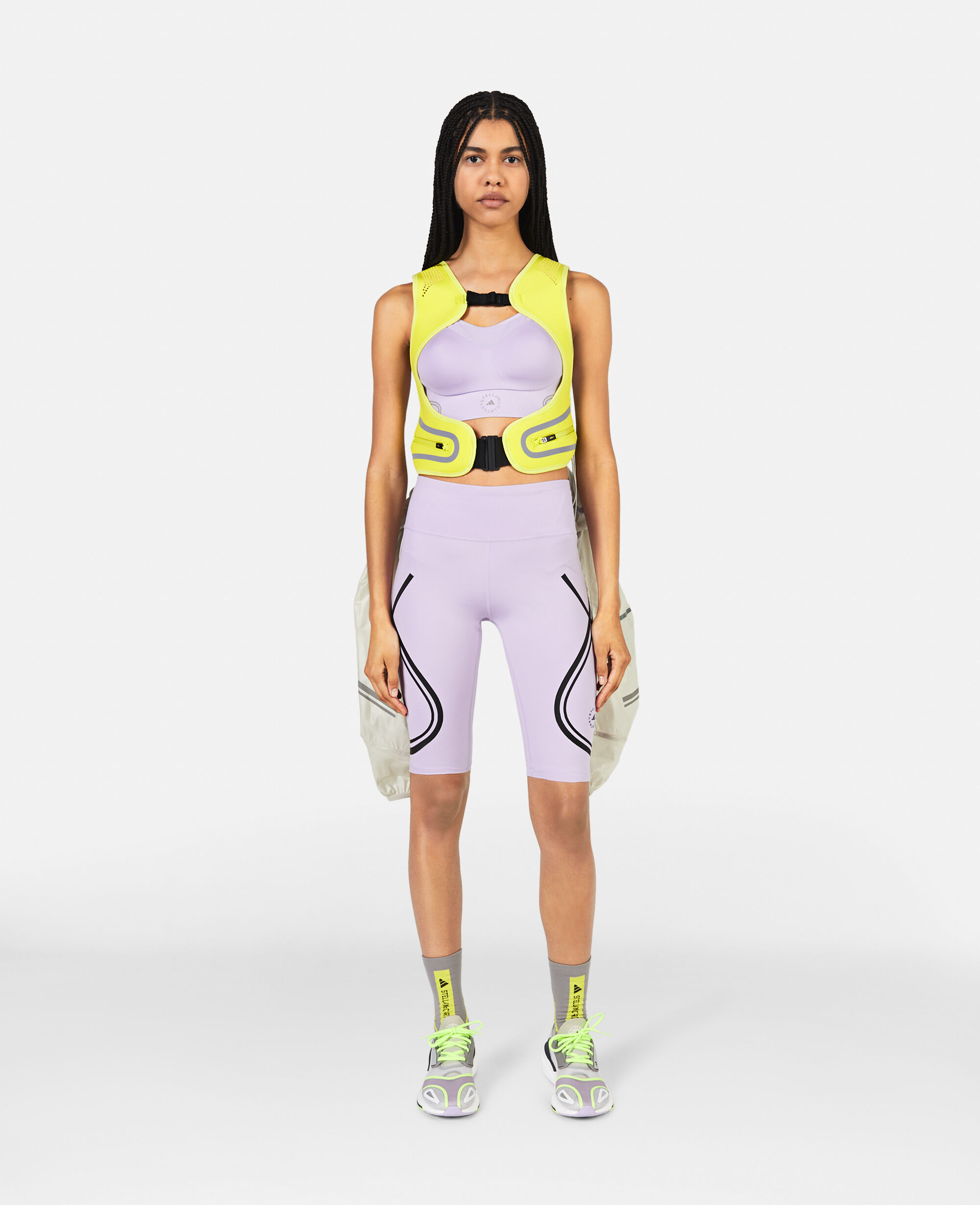 Women Shock Slime Gobi Dove Grey TruePace Running Vest Stella McCartney US