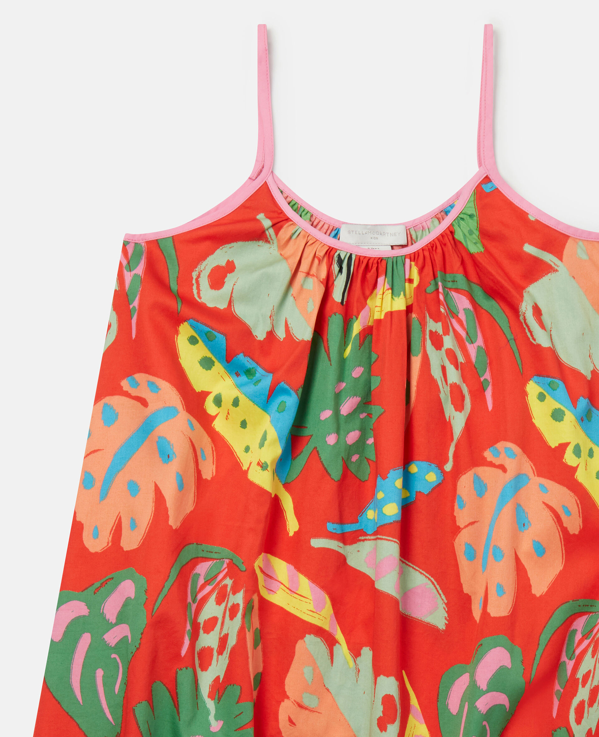 Palm Leaf Print Cami Dress-Pink-large image number 1