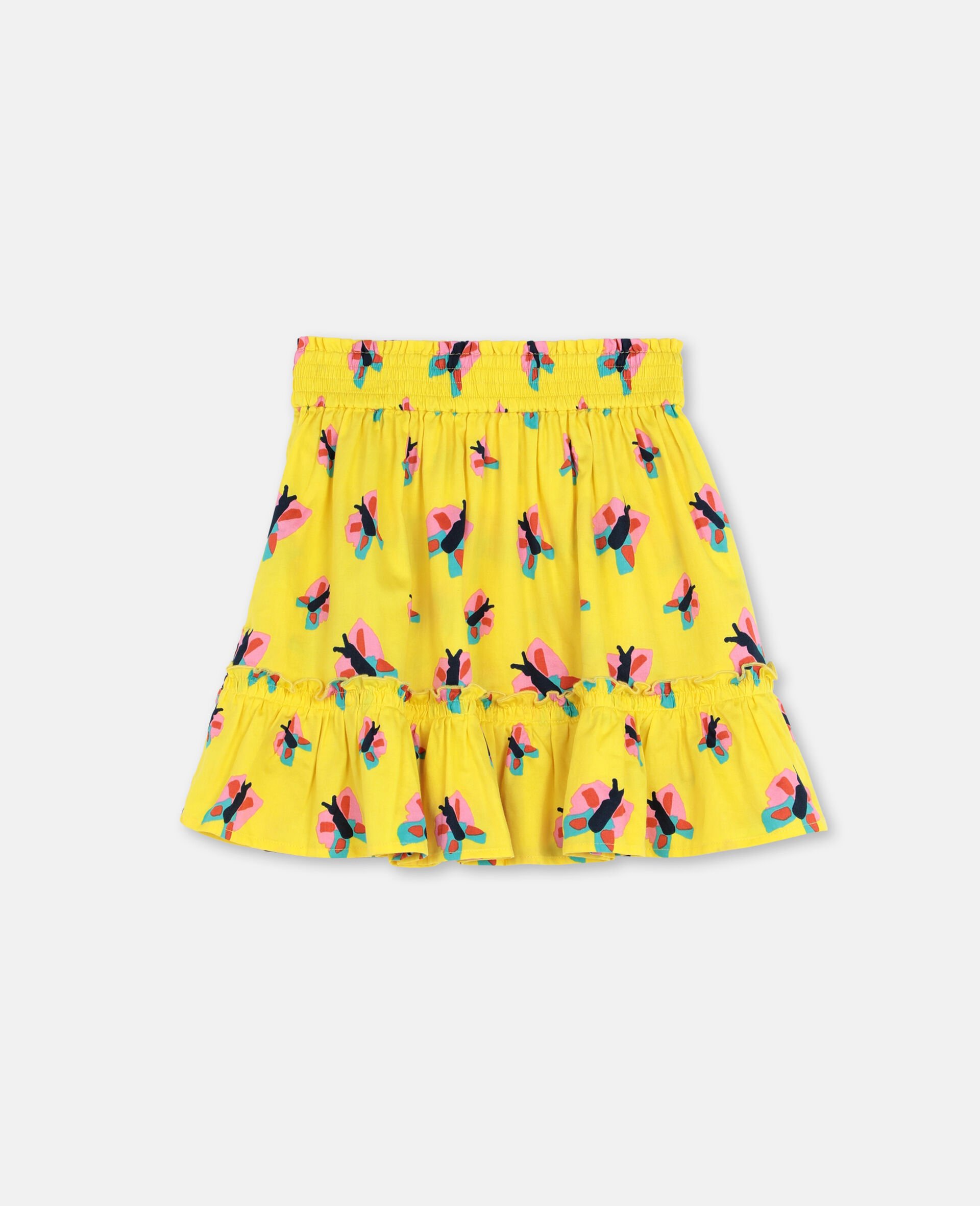 Butterfly Cotton Skirt -Yellow-large