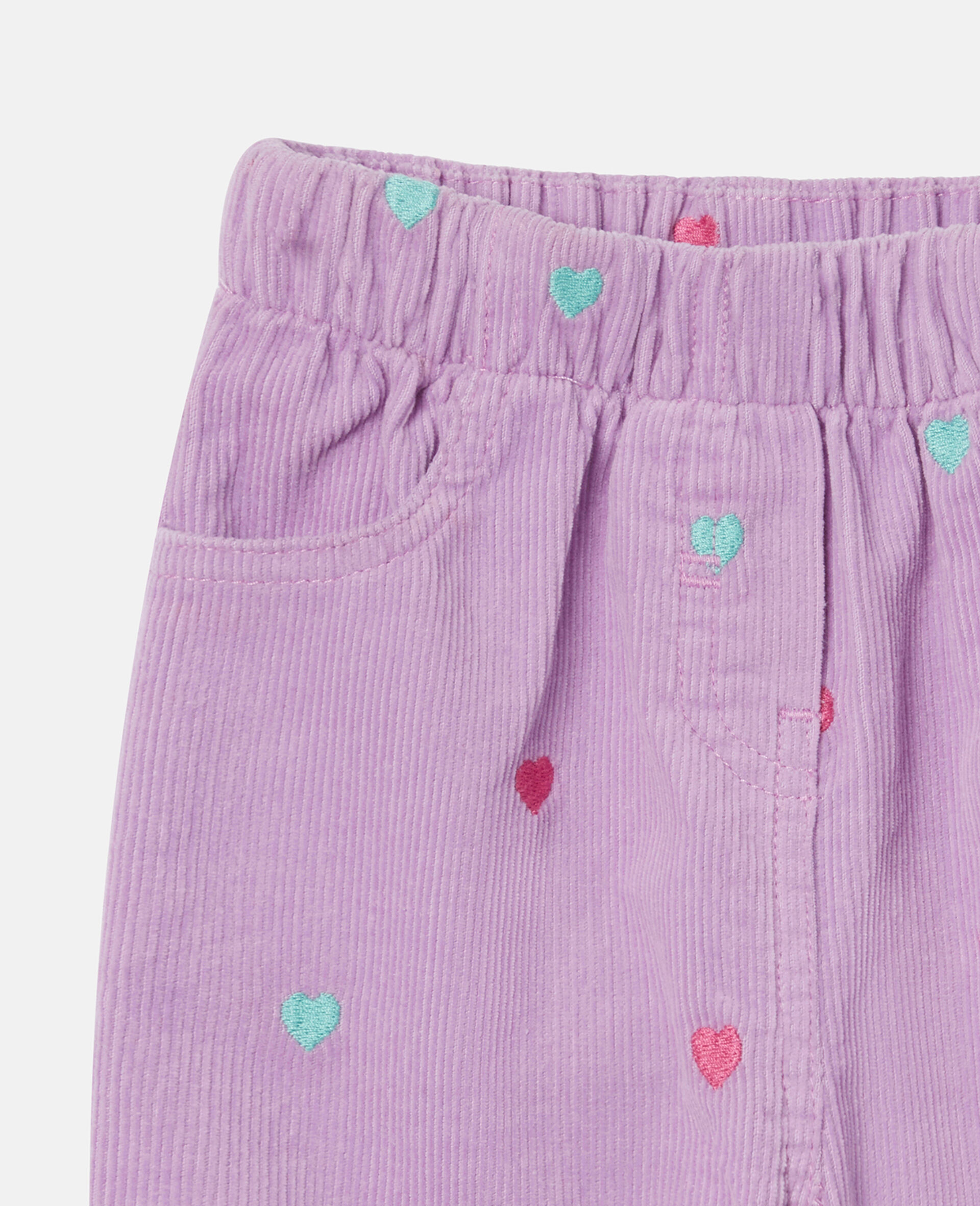 하트 자수 베이비 청바지-Purple-large image number 1